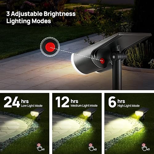 Miniatura 2 de Consciot Focos Solares para Exteriores, 16 LEDs IP67 Impermeables con EncendidoApagado Automático, Reflectores de Paisaje, Luces de Pared Ajustables