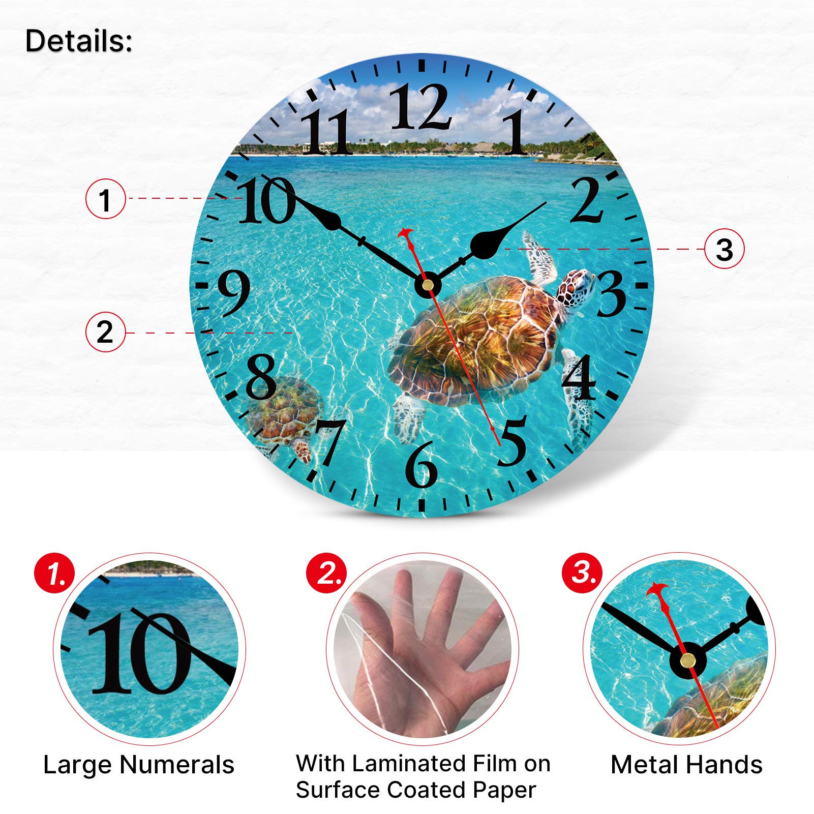 TAHEAT Tropical Wall Clock - Image 3