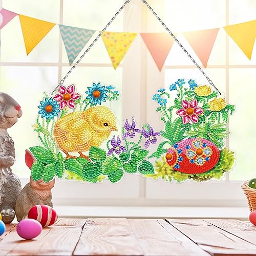 Miniatura 2 de glueckind Kit de arte de diamantes de Pascua, kit de perforación de diamantes de bricolaje, decoraciones de Pascua, decoraciones colgantes de Pascua