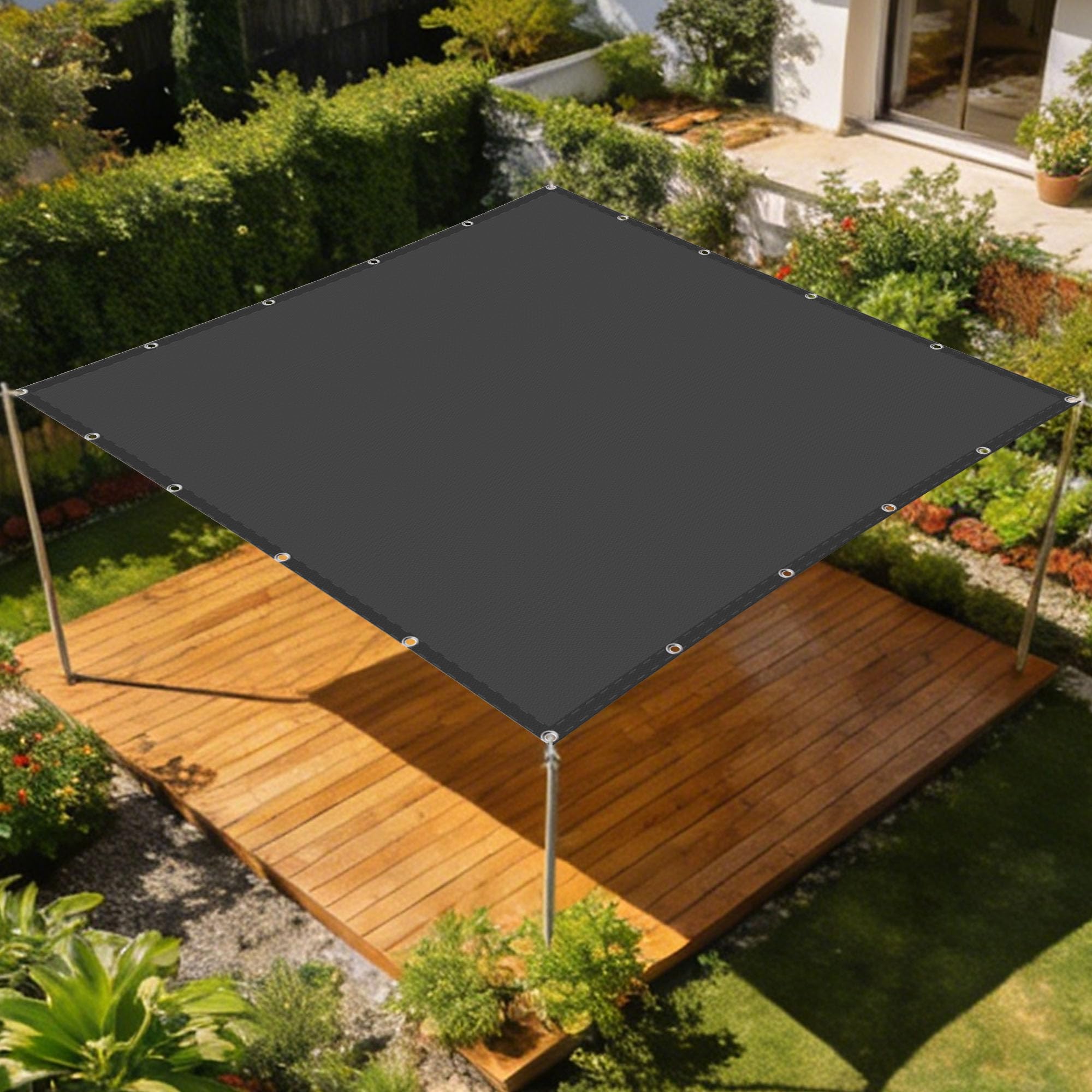 Voiles d'ombrage imperméable 1.4 x 5.5 m avec cordon de montage