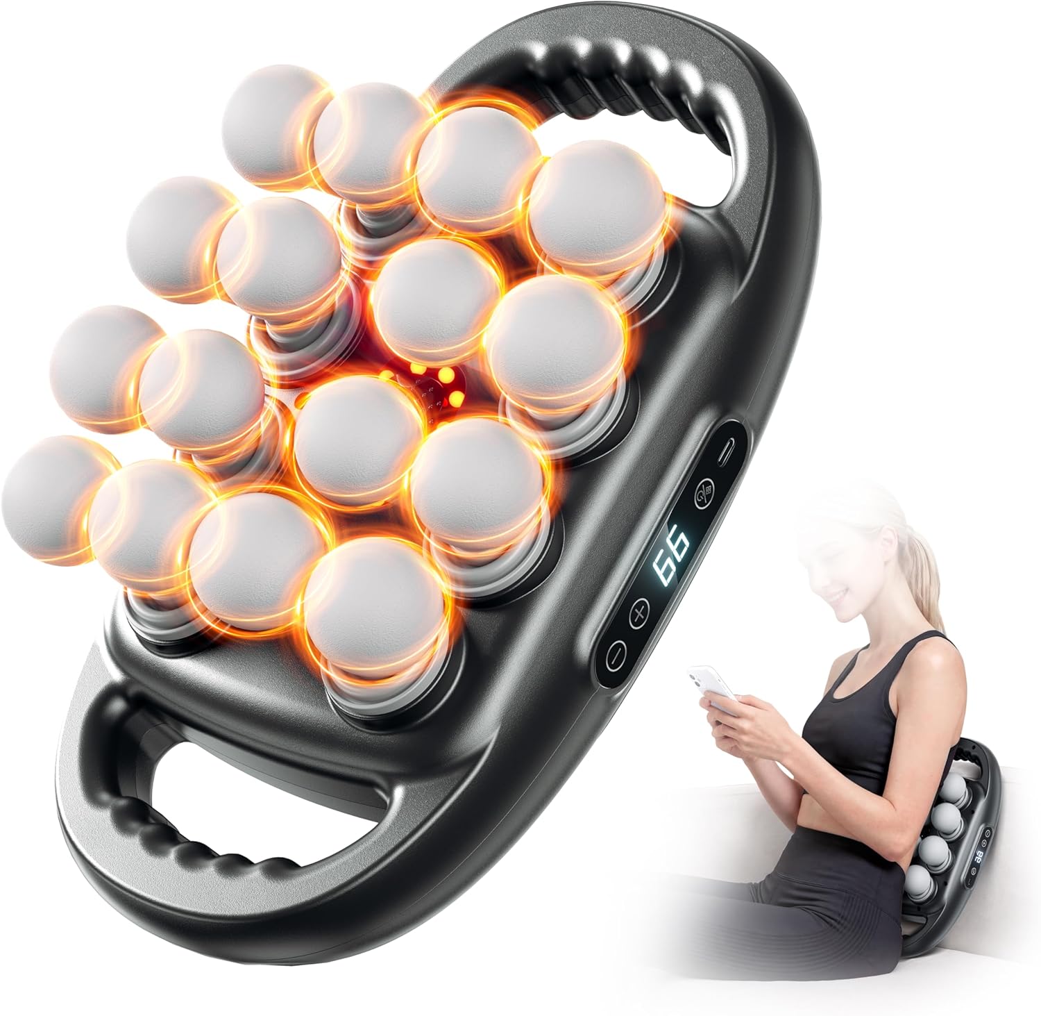16 Head Massage Gun Deep Tissue Percussion Massager for Pain Relief, 3600mAh Long Battery Life Muscle Massager with 99 Intensities & 9 Modes, Ultra-Quiet Electric Back Massager Gifts for Men