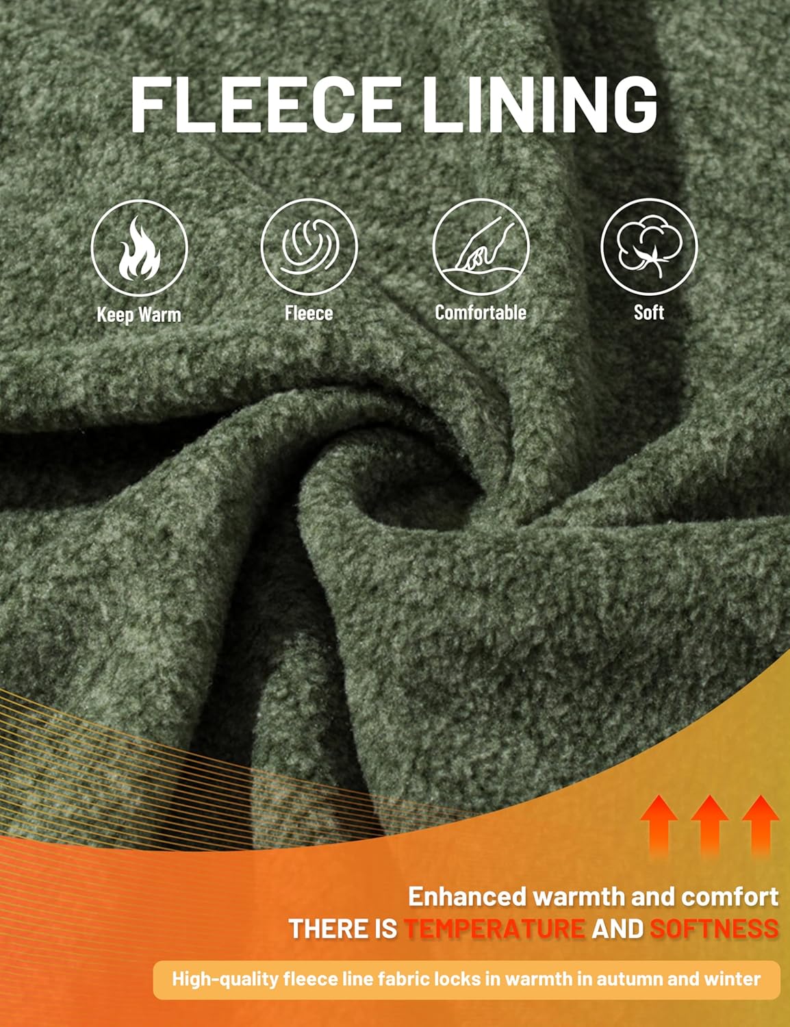 TACVASEN Men's Fleece Jackets Full Zip Lightweight Jacket Casual Soft Warm Coats with Pockets - Image 6