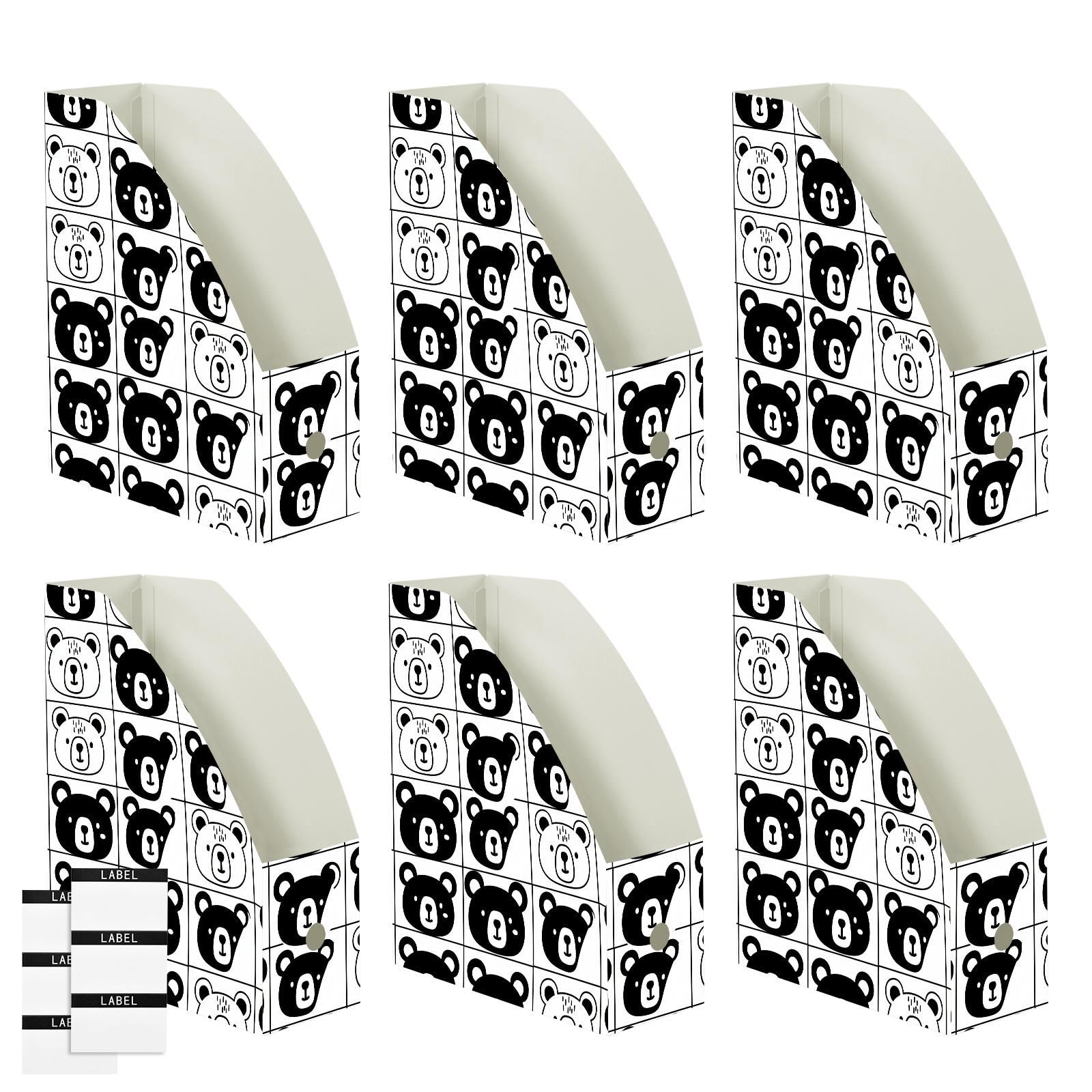 Cartoon Bear Organiseur de dossiers pour enseignants Noir