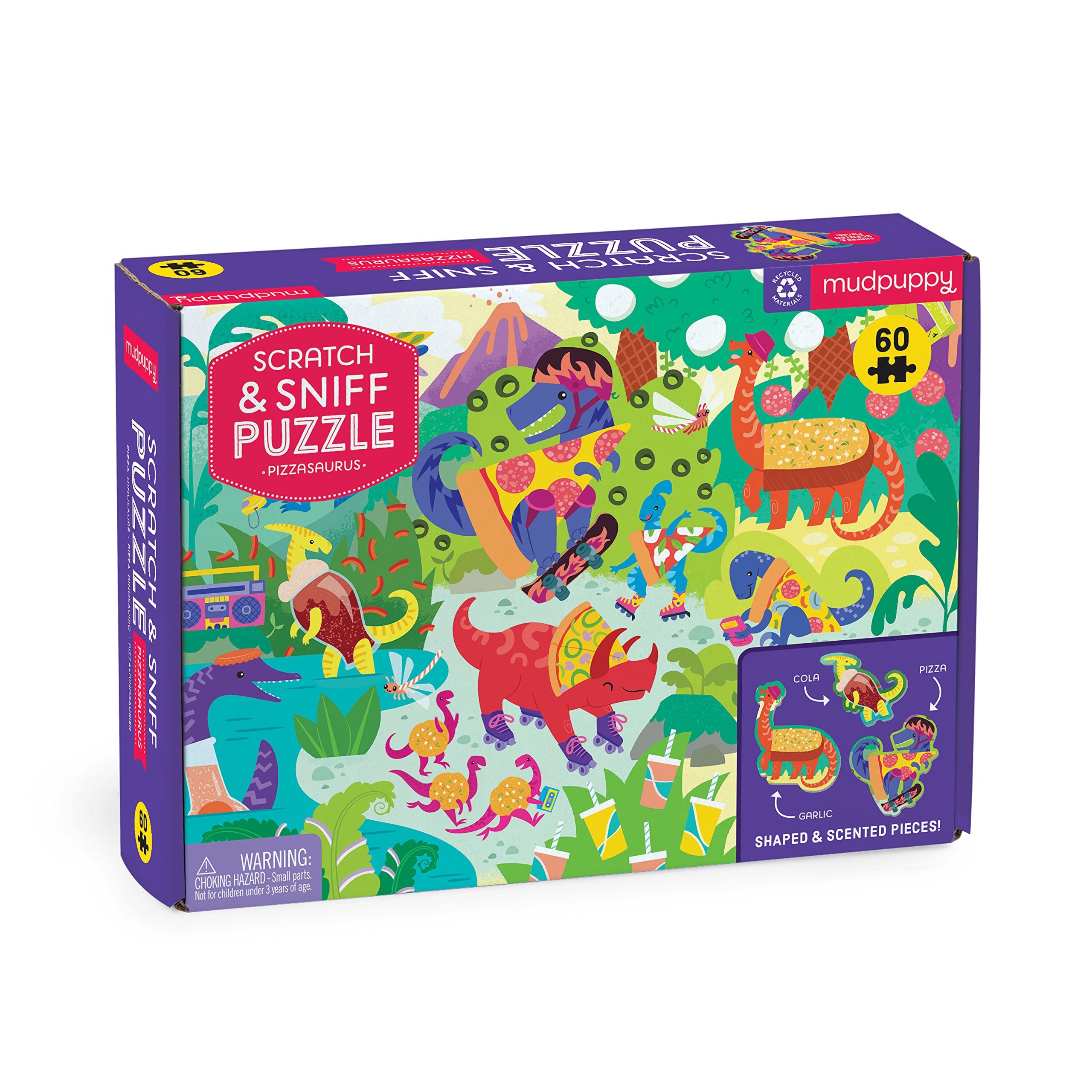Amazon.com: Mudpuppy Pizzasaurus – 60 Piece Scratch & Sniff Puzzle