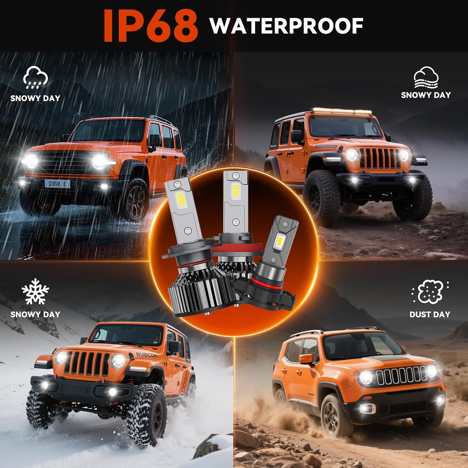 YCLL Compatable with GM-C Acadia 2007-2012 LED Bulb Combo Pack,6500K White,500% Brightness,70W,6 Pack