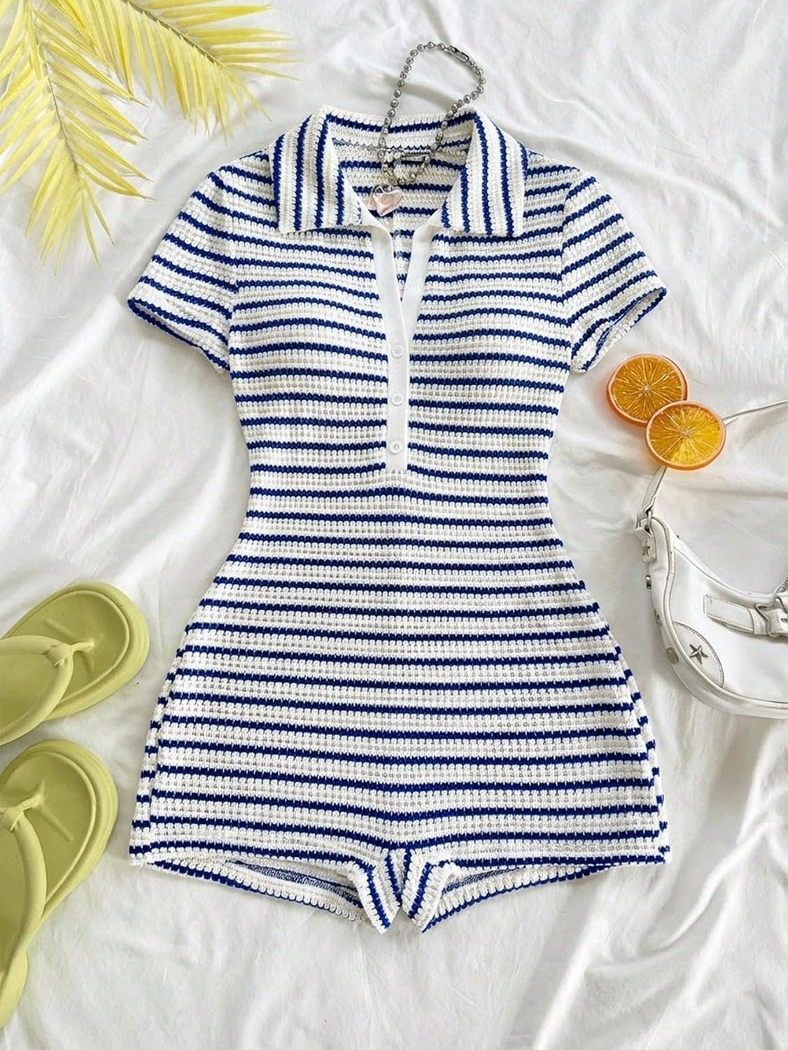 Rompers for Women Summer Striped Romper, For Beach