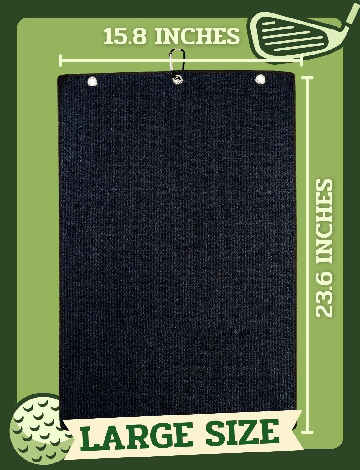 Brother Gifts Golf Towels, Golf Accessory for Golf Bags, Golf Gifts for Men on National Golf Day, Retirement, 16x24in Microfiber Golf Towel, Black - Image 4