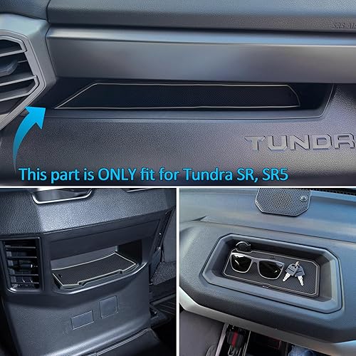 Miniatura 3 de TOPINSTALL Revestimientos de goma de alta calidad compatibles con Toyota Tundra 2022-2024, accesorios antideslizantes y antipolvo, tapetes para