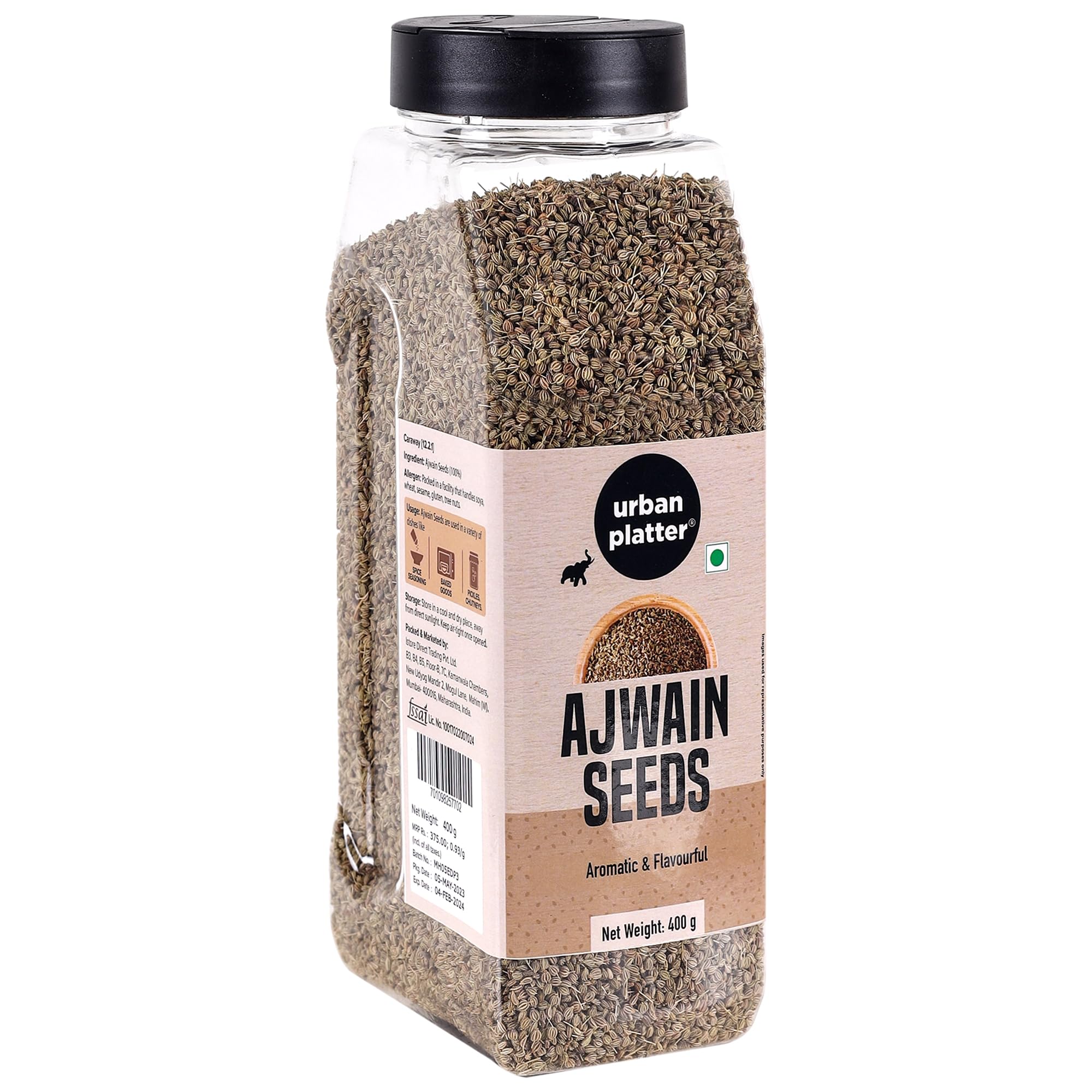 Urban Platter Whole Ajwain Seeds (Bishops Weed/Carroms Seeds), 400g