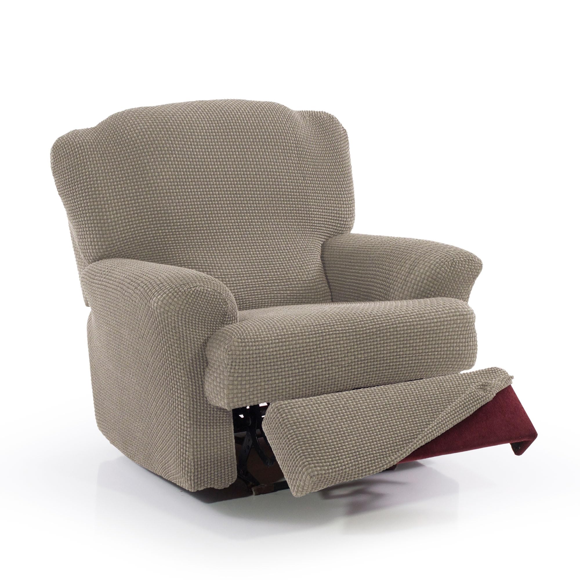 FAVERTI® Funda Super Elástica Sillón Relax de 70 a 90cm | Modelo NOVELE | Lino | Funda sillón reclinable pies Separados | Protector de Calidad de Tejido Jacquard Tacto algodón OEKO-TEX STANDARD 100