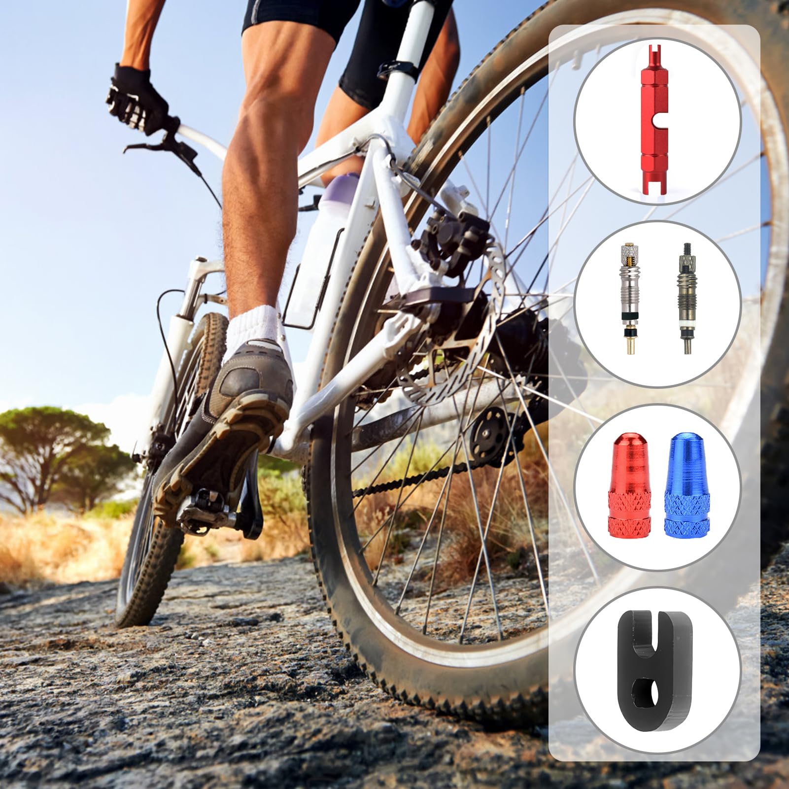 Kit Nuclei Valvola Bici - 12 Pezzi Presta/Schrader Con Strumento Rimozione - Per MTB E Strada - Foto 5