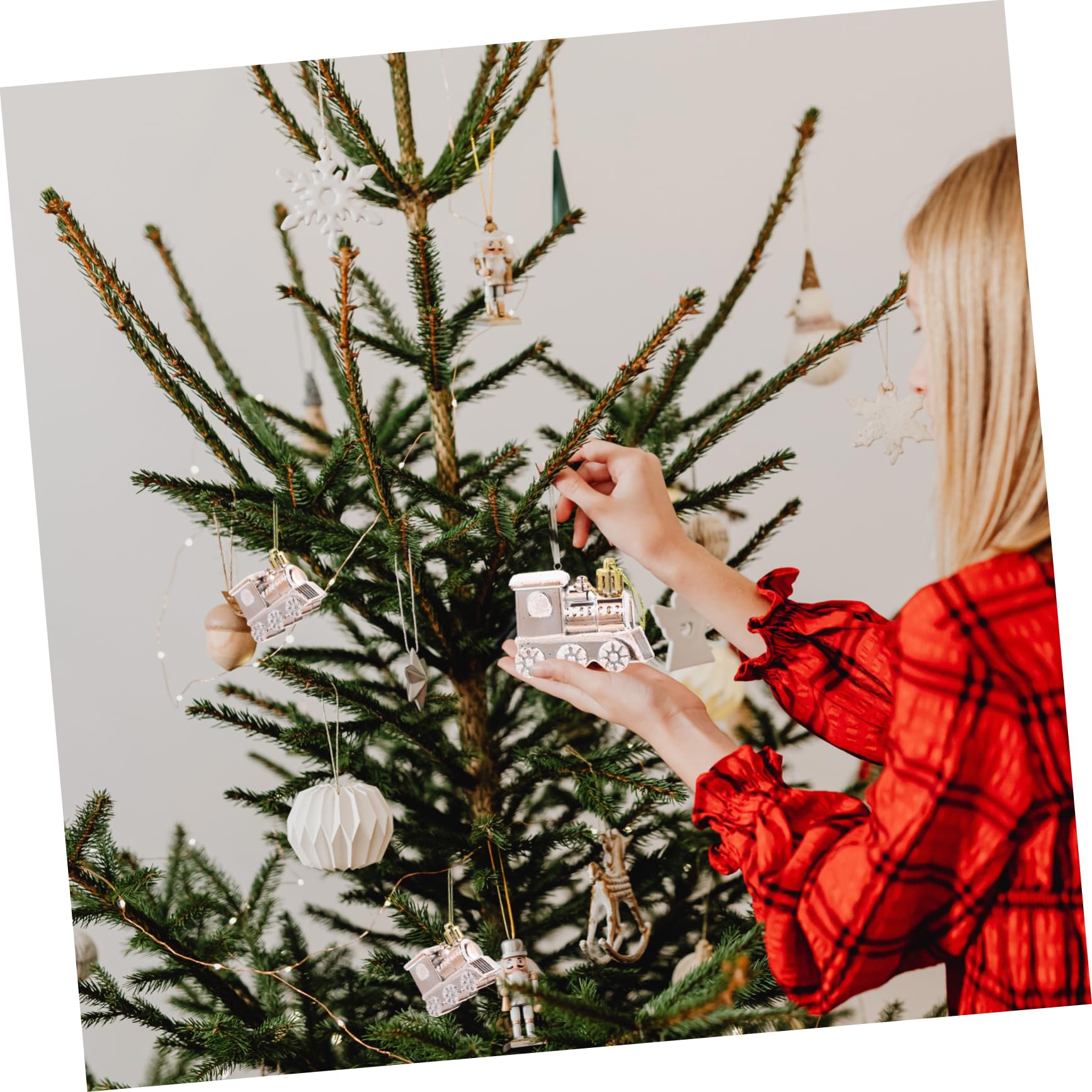 8 Piezas Colgante de Árbol de Navidad Decoraciones para Árboles de Navidad Decoraciones de Trenes de Navidad Decoraciones de Navidad Colgantes Decoración de Chimenea de Navidad Coches Pequeños