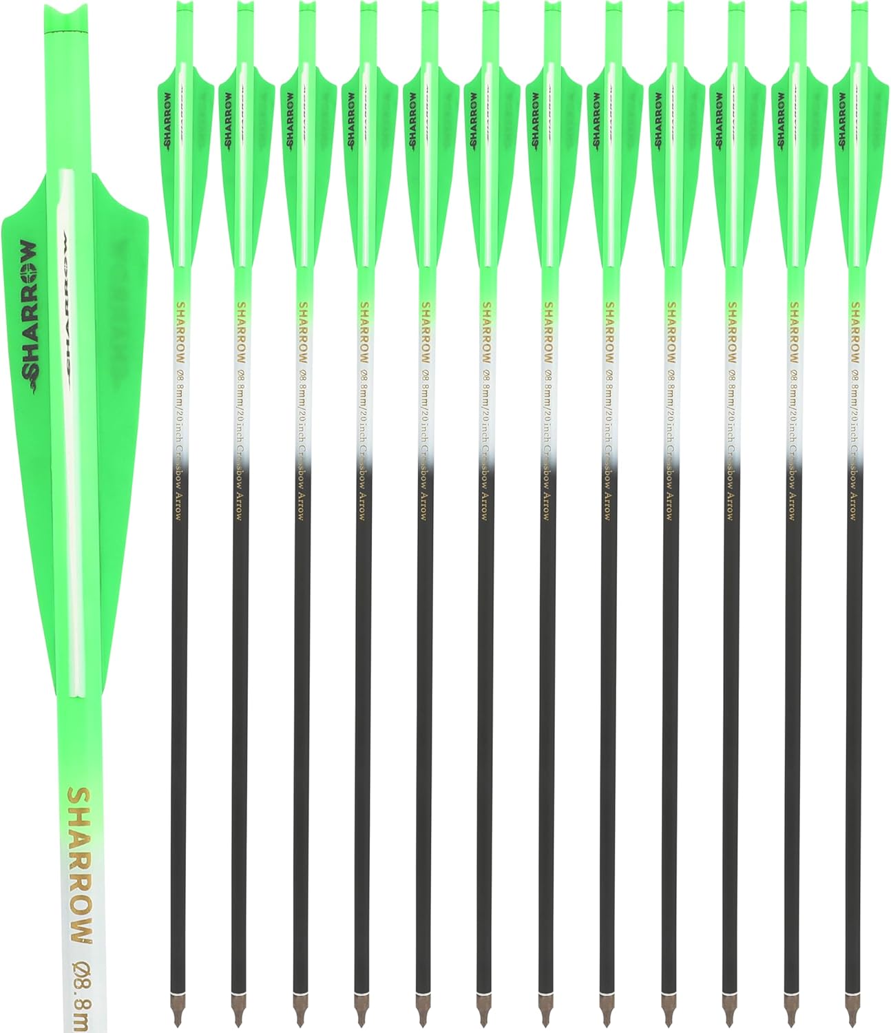 Camo Crossbow Bolts 16 17 18 20 22 inch Carbon Hunting Arrows Crossbow Arrows 6/12Pack (12, Style L, 20 inch)