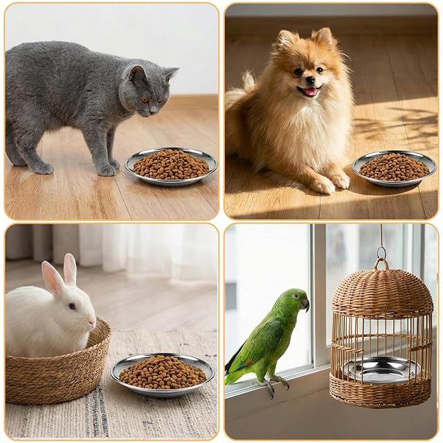 Foto 7 de 7 de Platos Elevados para Gatos,Cuencos Elevados de Acero Inoxidable 304