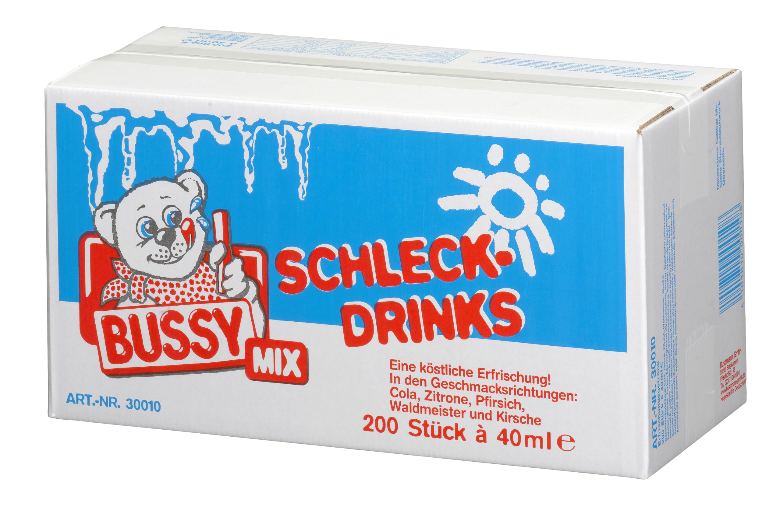 Bussy Mix Schleck Drinks Früchtemischungen 200er Pack (200 x 40 ml)