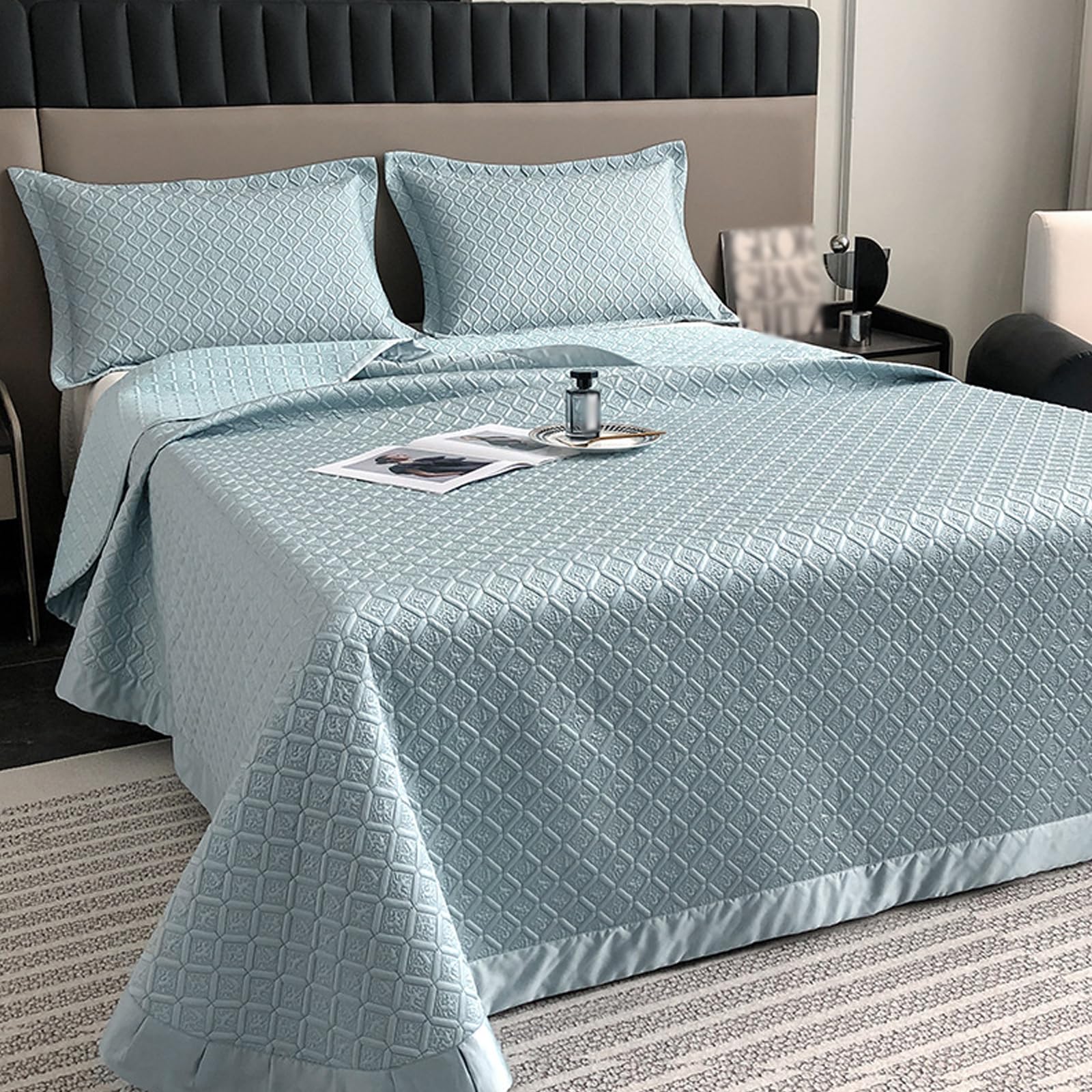 Parure de lit couvre-lit 240x260 matelassé avec couvre couverture lit d'été