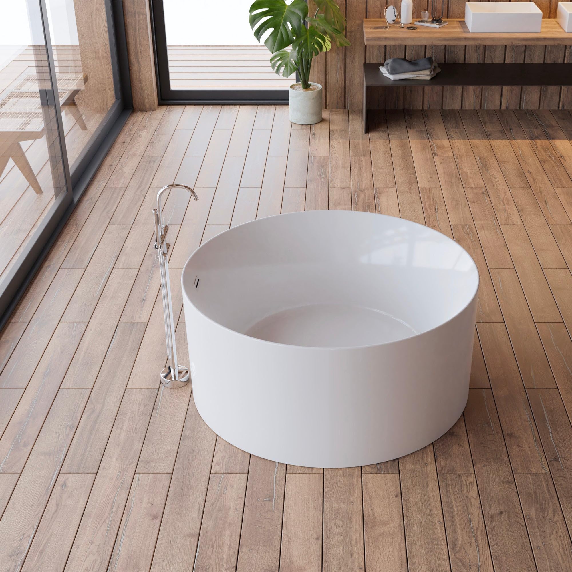 SPALINA Loom 2.0 - Bañera exenta Redonda L. 130 x l. 130 cm