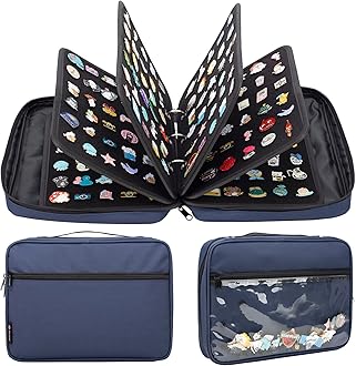 PACMAXI Enamel Pin Display Case, Pins Storage Organizer, Travel Brooch Display Bag
