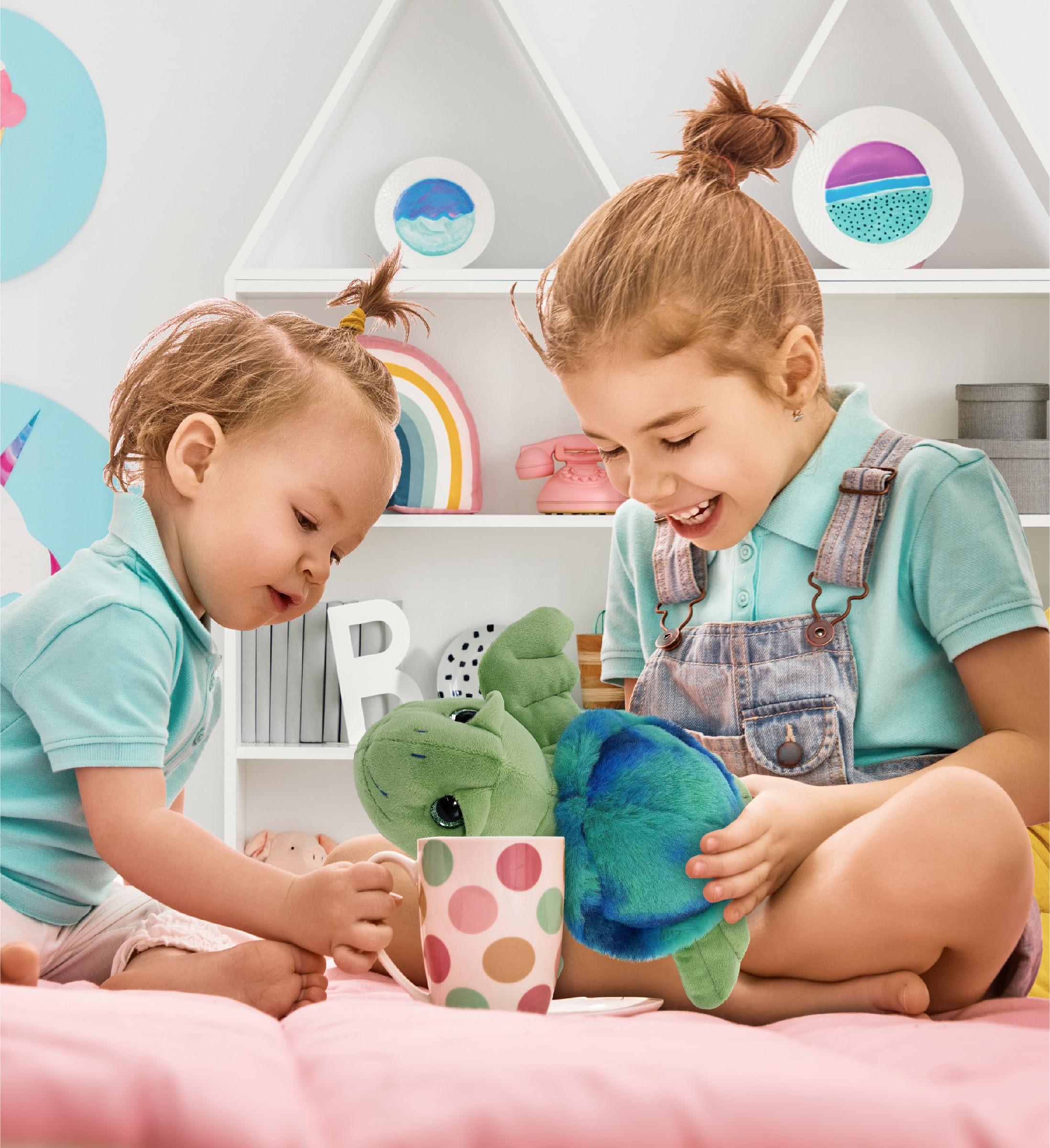 DolliBu Green Sea Turtle Stuffed Animal - 10 Inch Super Soft Ocean Plush Toy