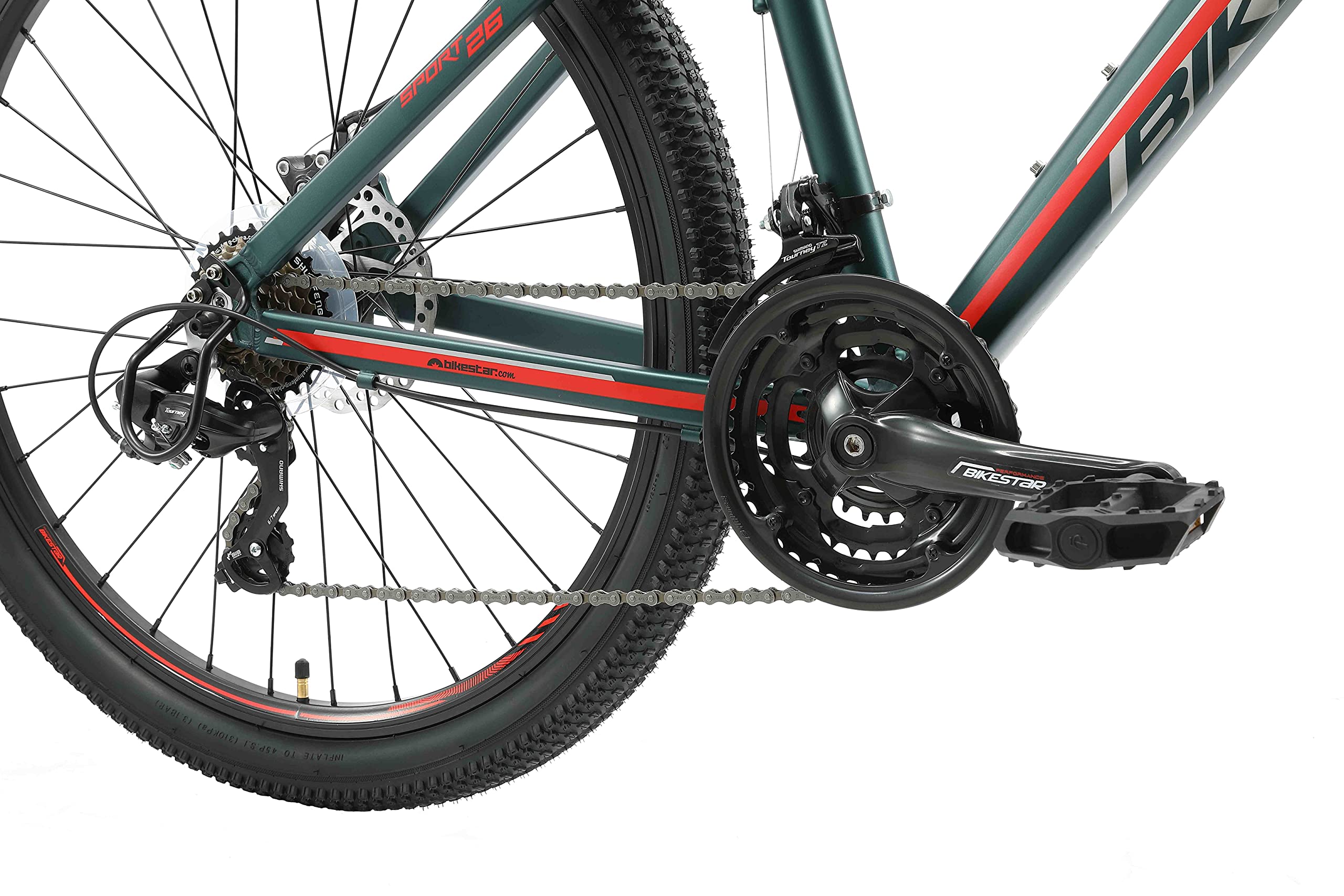 BIKESTAR Bicicleta de montaña Hardtail de Aluminio, 21 Marchas Shimano 26" Pulgadas | Mountainbike con Frenos de Disco Cuadro 13, 16" MTB