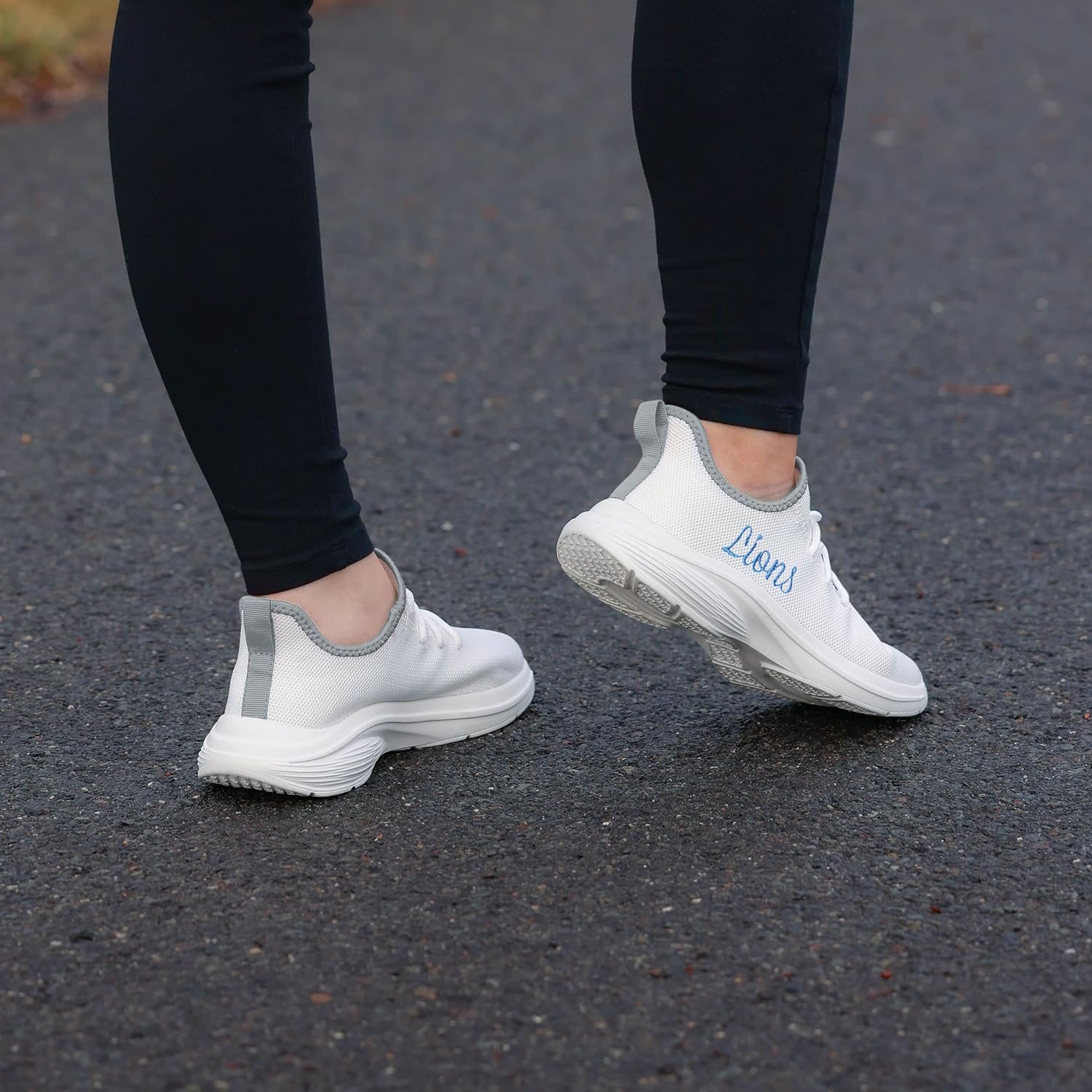 FOCO NFL Womens NFL Team Logo White Athletic Shoes Sneakers