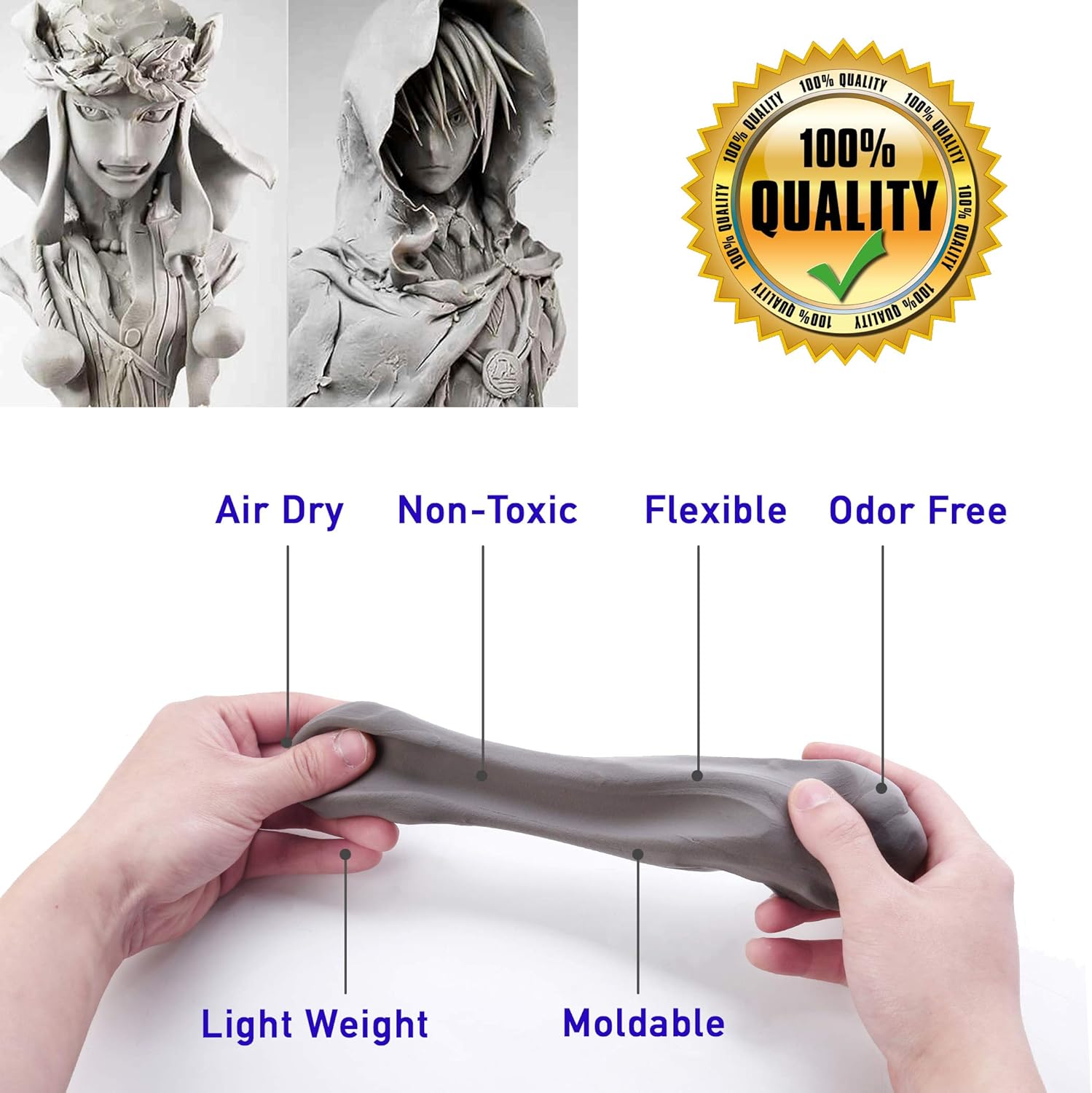 Moldable Cosplay Foam Clay (Grey) – High Density and Hiqh Quality for Intricate Designs | Air Dries to Perfection for Cutting with a Knife or Rotary Tool, Sanding or Shaping : Arts, Crafts & Sewing