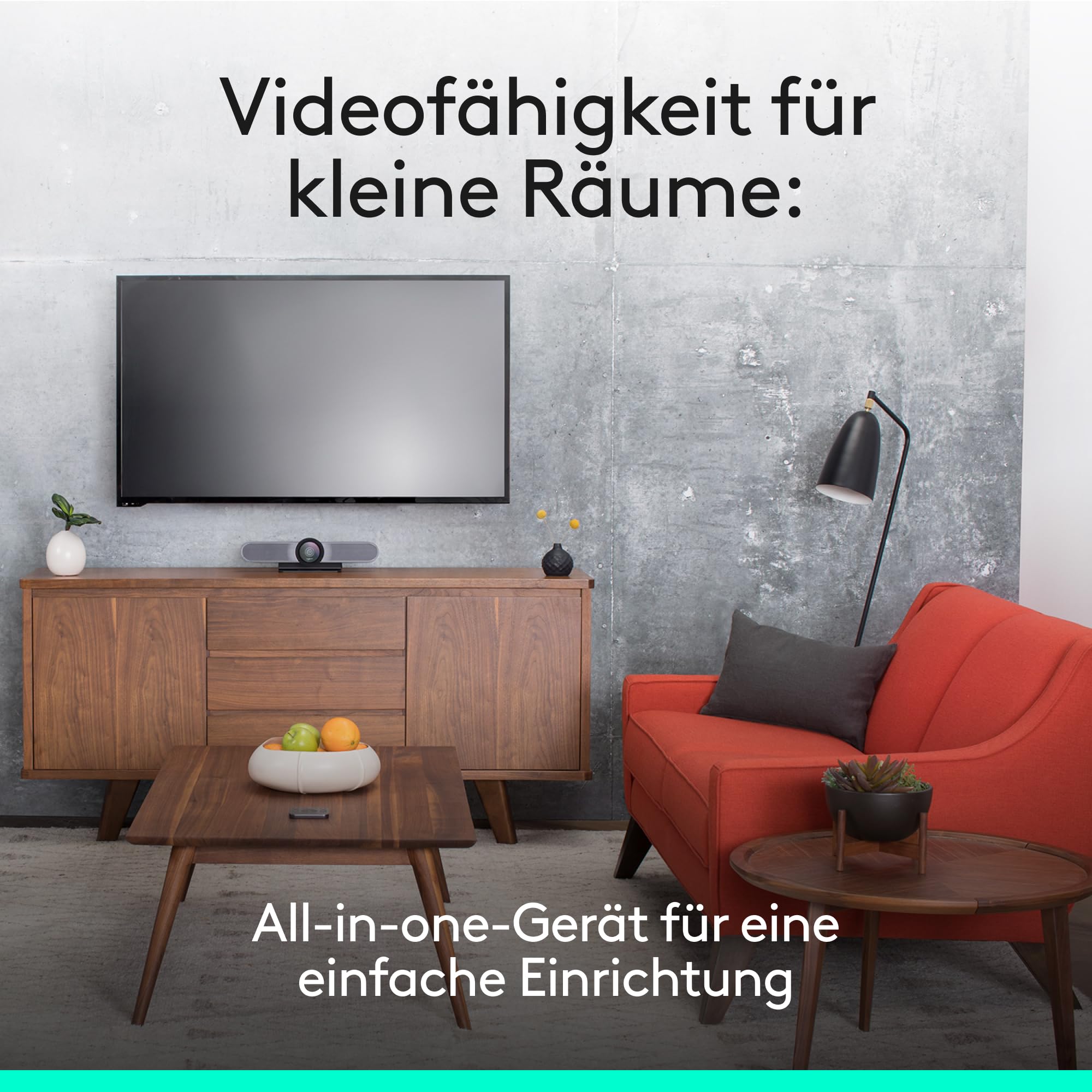 Logitech Business MEETUP Videokonferenz-Webcam,Ultra-HD 4K, 120° Blickfeld,Motorisierte Neigung, Integrierte Lautsprecher,Full Duplex & Advanced Beamforming Mikrofone,kleinere Meetingräume - Schwarz