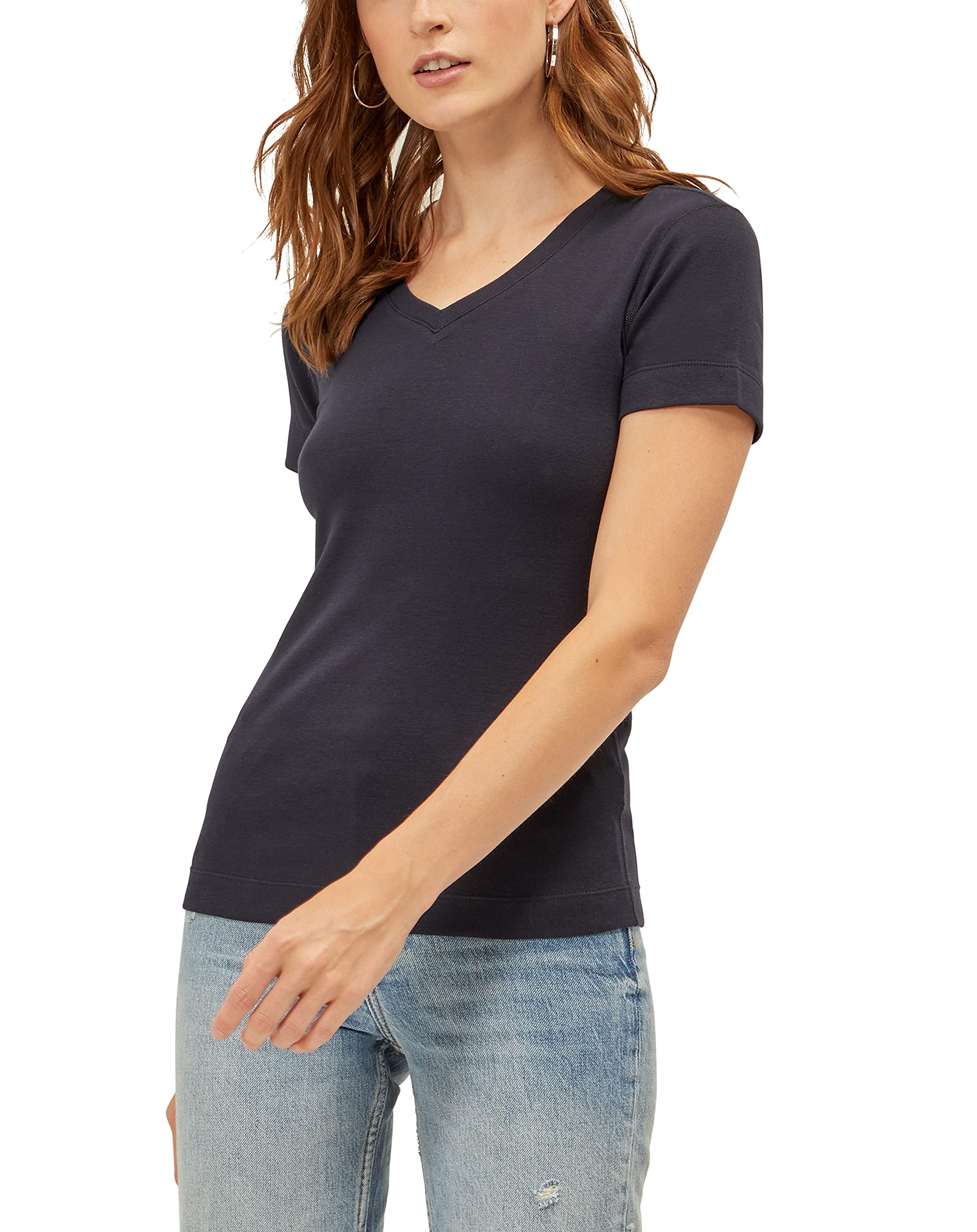 Three Dots Women's Essential Heritage V-Neck Short Sleeve Tee