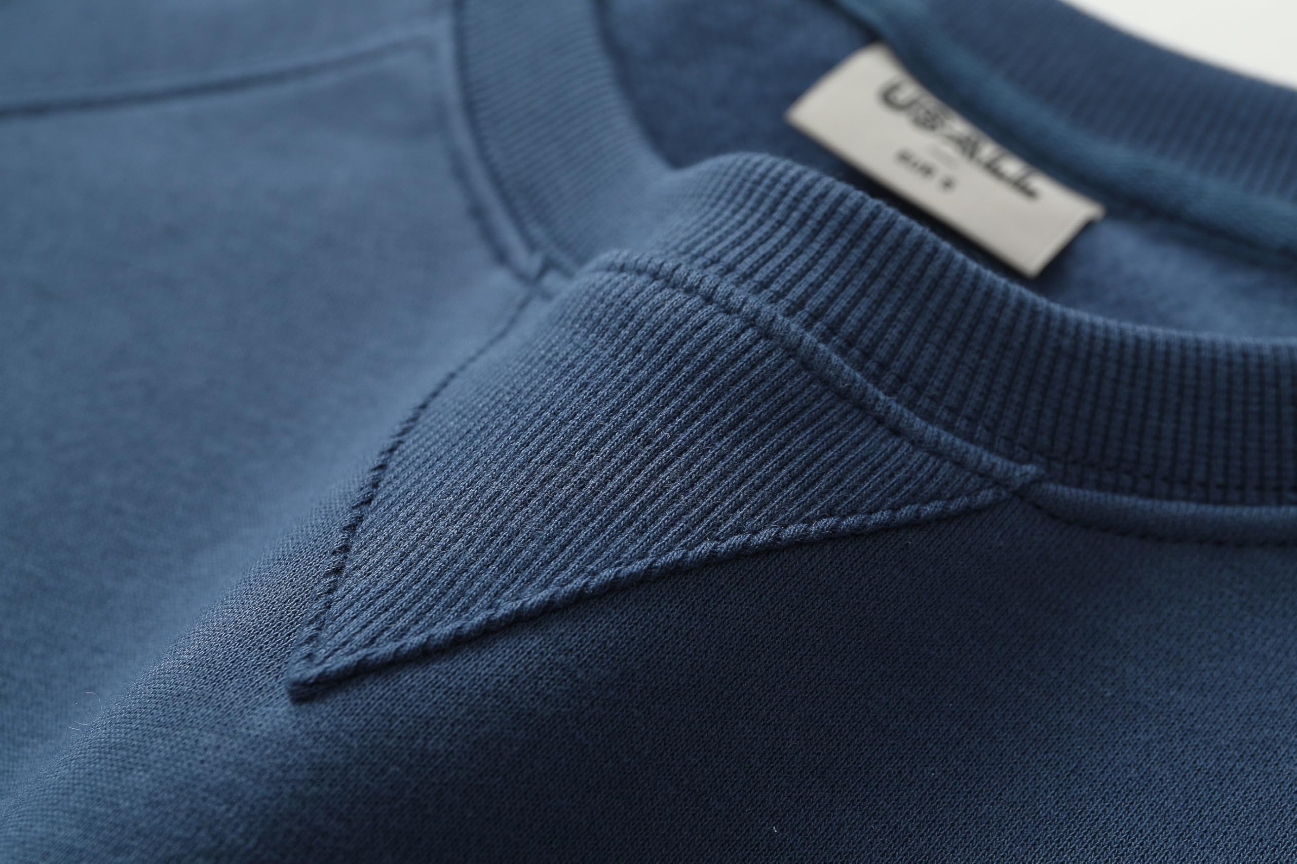 USALL Sweatshirts für Herren Baumwolle Schwergewicht Pullovers Männer Langarm Casual Sweatshirt