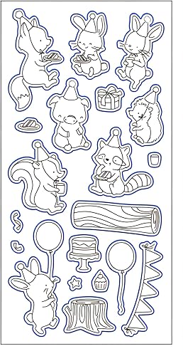 Miniatura 3 de Qoiseys Friends - Juego de sellos y troqueles de silicona transparente para hacer tarjetas, troqueles de corte, plantillas de corte para álbumes de