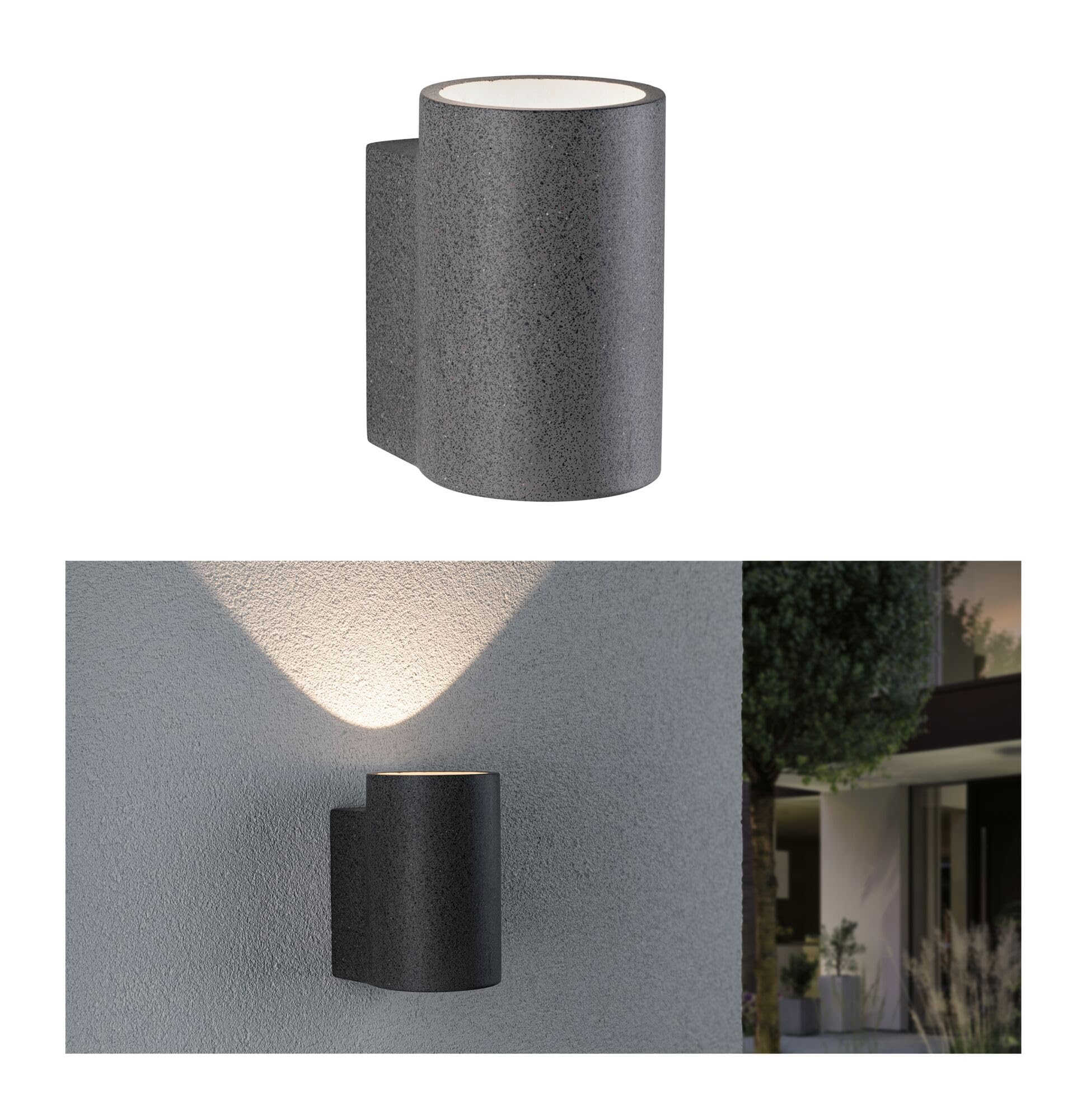 Paulmann 94500 Luminaire d'extérieur LED Concrea IP44 incl. 1x6,8 watts appliques d'extérieur grès noir éclairage de jardin béton 3000 K