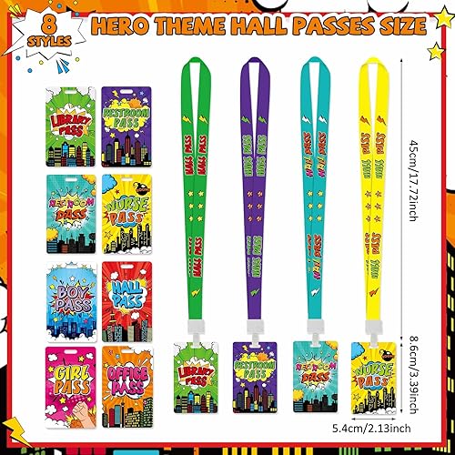 Miniatura 9 de Ctosree Juego de 8 cordones irrompibles de PVC para pasillos y pases escolares, suministros escolares, suministros para profesores, para aula,