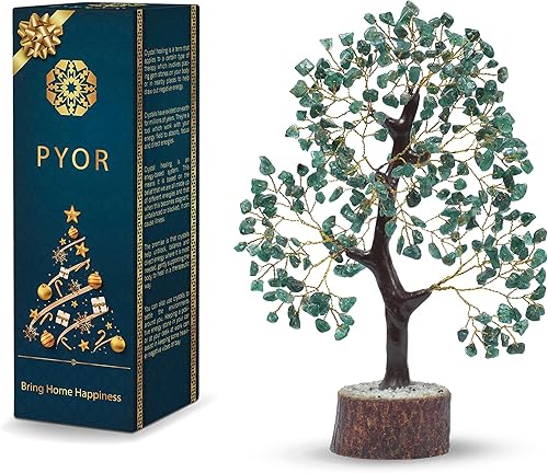 Cristal de aventurina verde, árbol de cristal Feng Shui, cristales espirituales, decoración del hogar, piedras y cristales de meditación, regalos de