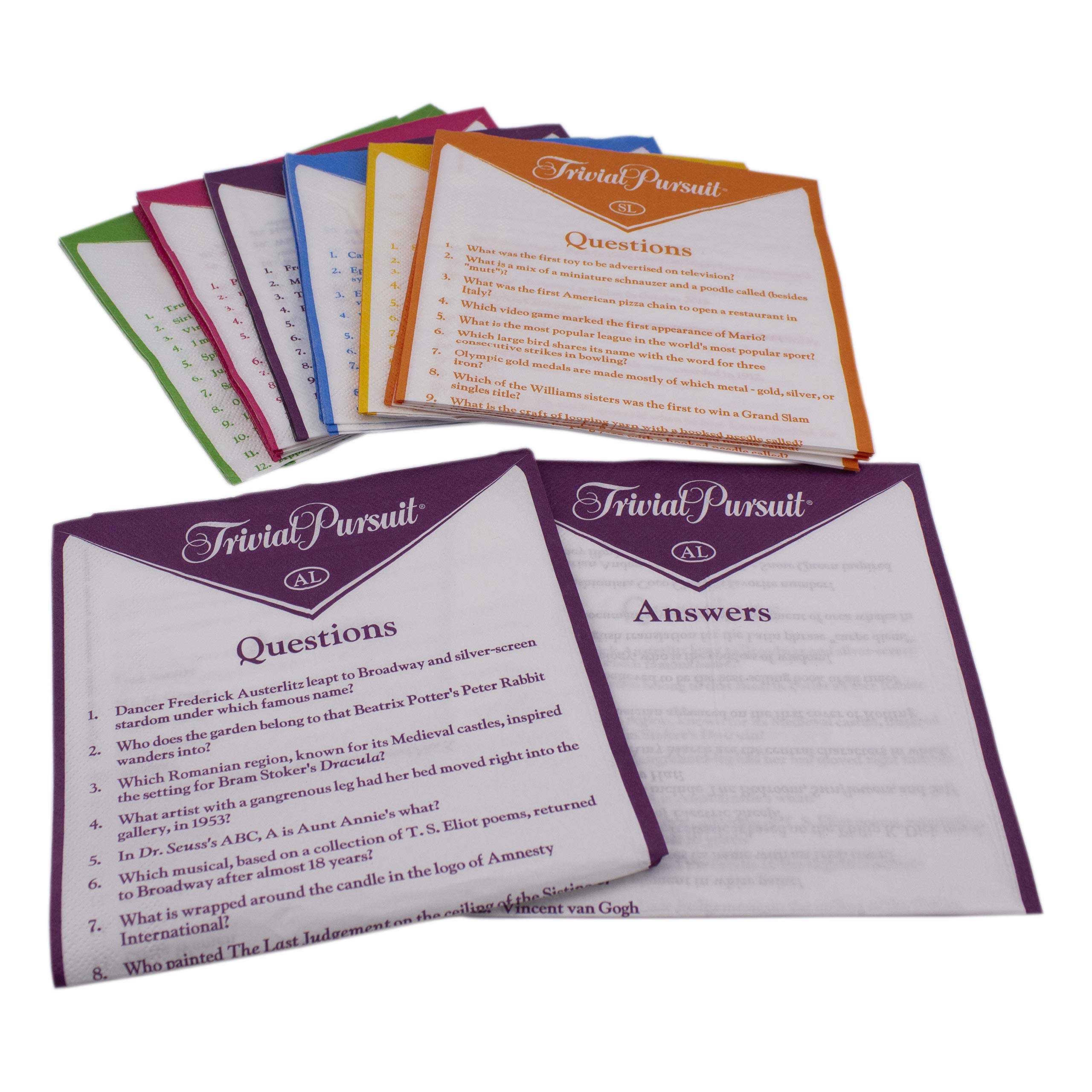 Paladone Trivial Pursuit Servilletas – Juego de 24 servilletas con preguntas triviales, PP6680TP