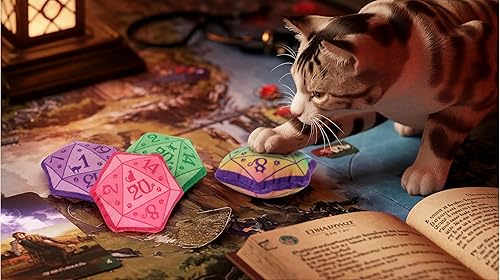 Miniatura 5 de CiyvoLyeen D20 Dados juguete de hierba gatera, juguete interactivo para gatos DND para juegos de rol, juego de mesa, felpa suave, gato, dentición,