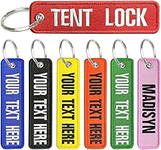 Personalised Name and Number Keychain, Key Tag with Embroidered Text for Men and Women, Boyfriend Gift, C2, 12.5x3 cm