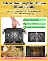 aBlumen 5,2L Sütőtálca Ninja AF500EU 10,4L Airfryerhez - Szilikon Kosárbélés Ninja Foodi Flex Légkeveréses Sütőhöz - Mosható Kiegészítő 4