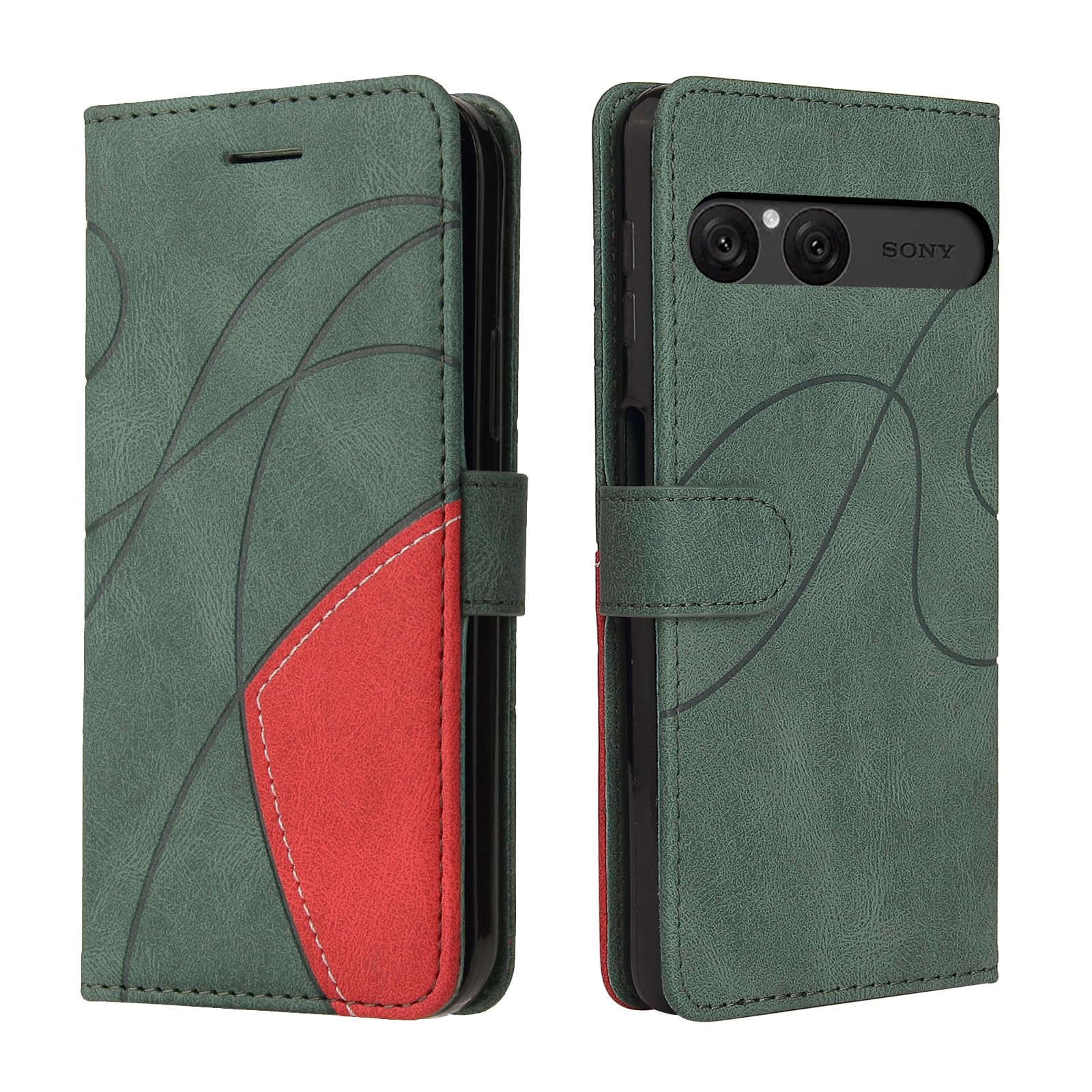 CXTcase Handyhülle für Sony Xperia 10 VII Hülle, PU Lederhülle Klapphülle mit Kartenschlitz & Kickstand, Flip Case Schutzhülle für Sony Xperia 10 VII, Grün