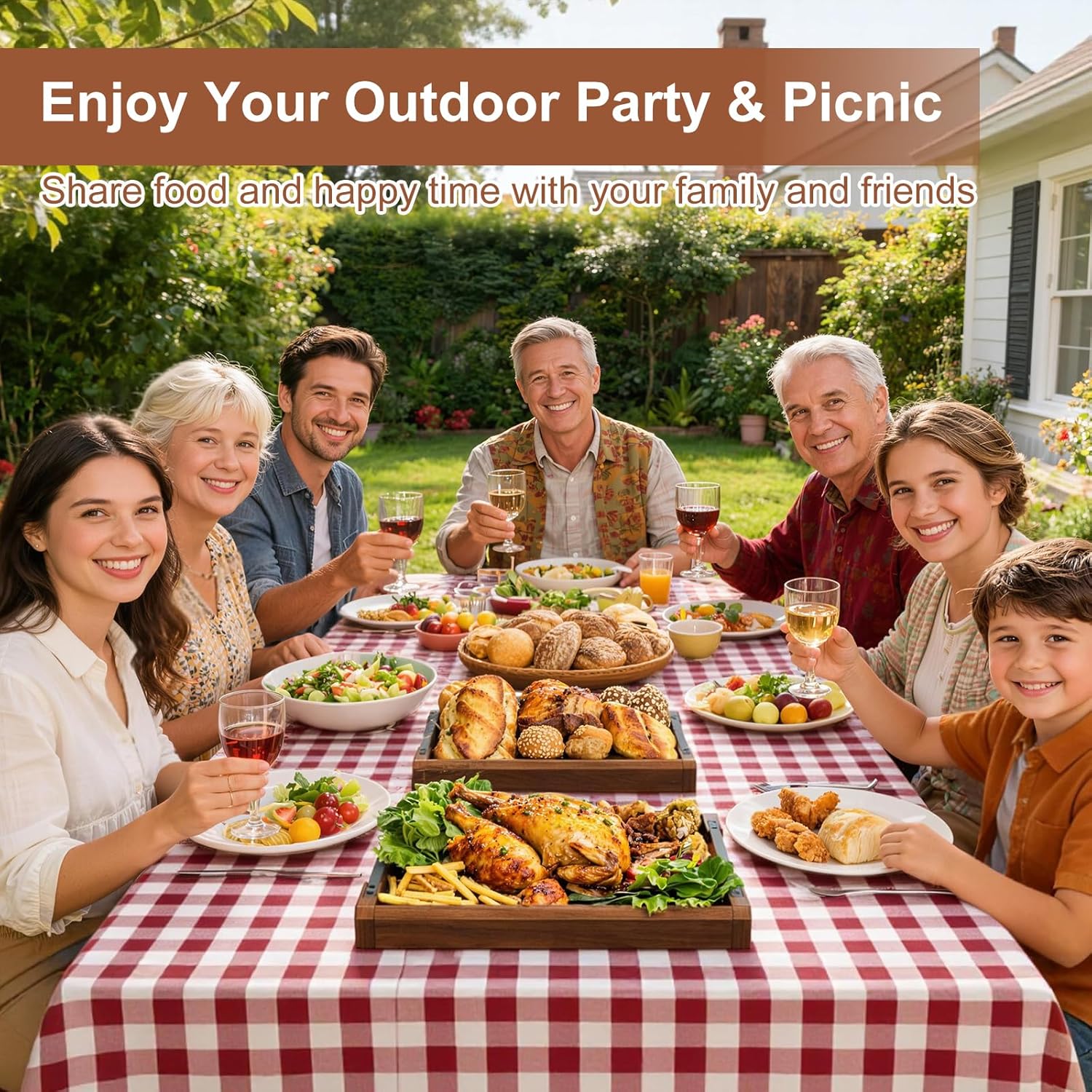 Set of 2 Acacia Wooden Ottoman Tray for Living Room, Wood Serving Tray with Handles, Decorative Coffee Table Trays for Ottoman, Large Serving Platter for Dinner, Breakfast in Bed, Kitchen Counter Top