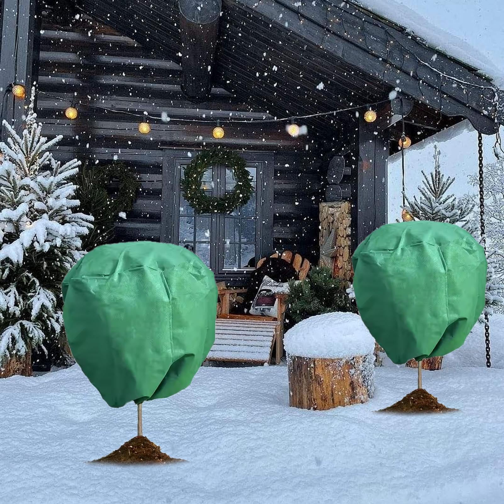 Voiles d'hivernage pour extérieures 2 Pièces À Cordon De Serrage Anti-Froid