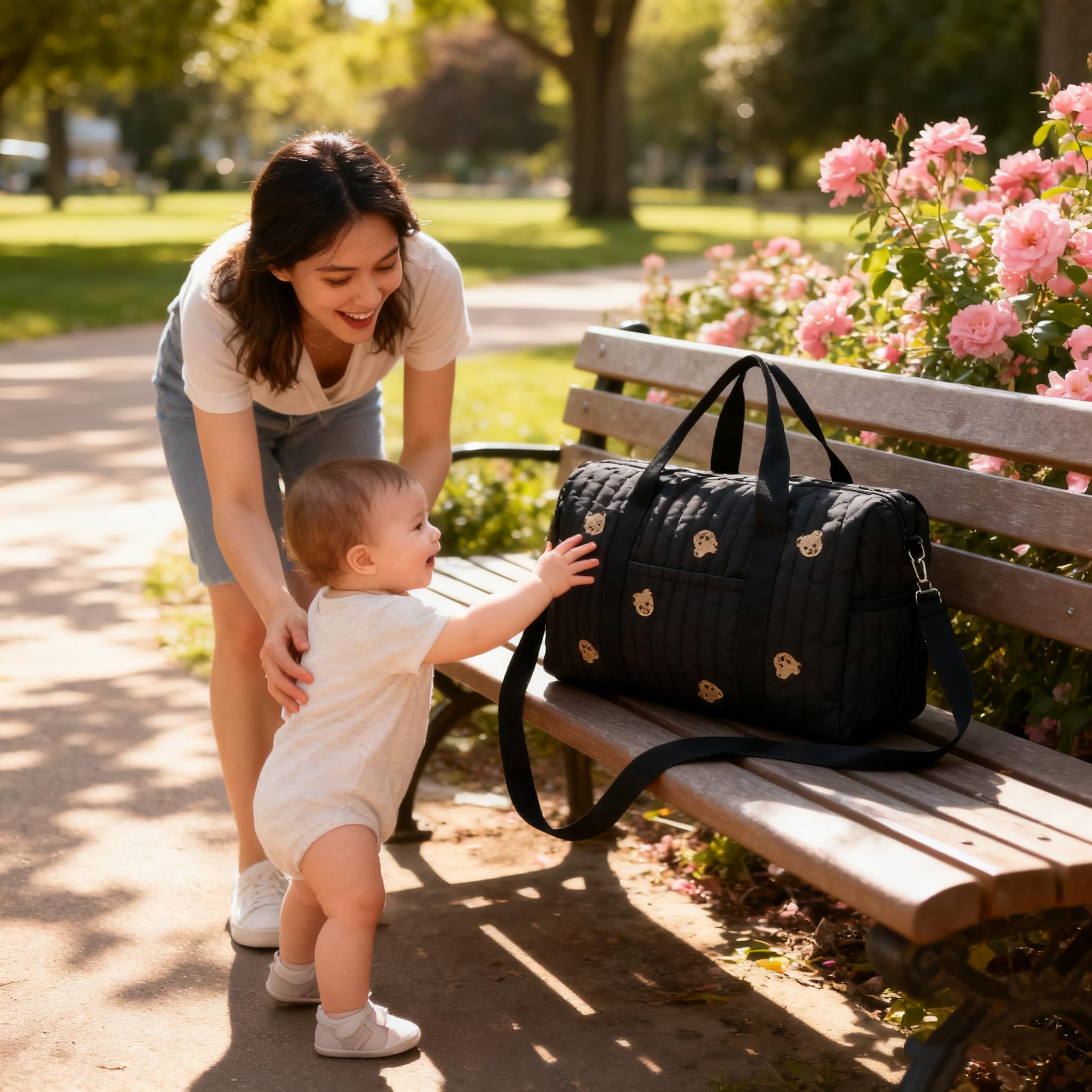 Borsa per Mamma Multiuso, borsa cambio neonato, borsa mamma ospedale nascita, Parto in Ospedale, Passeggino, Viaggio e Cambio