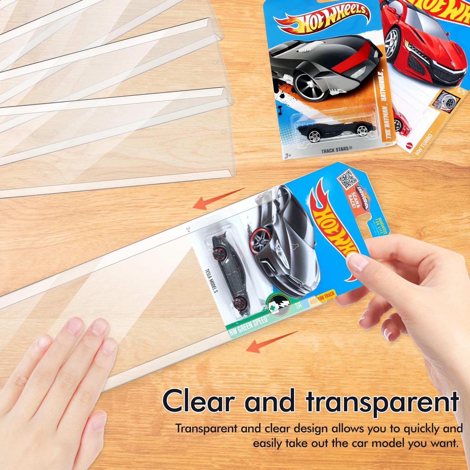 Lot de 4 présentoirs muraux en acrylique à 3 niveaux pour Hot Wheels pouvant contenir 27 voitures jouets chacune, échelle 1