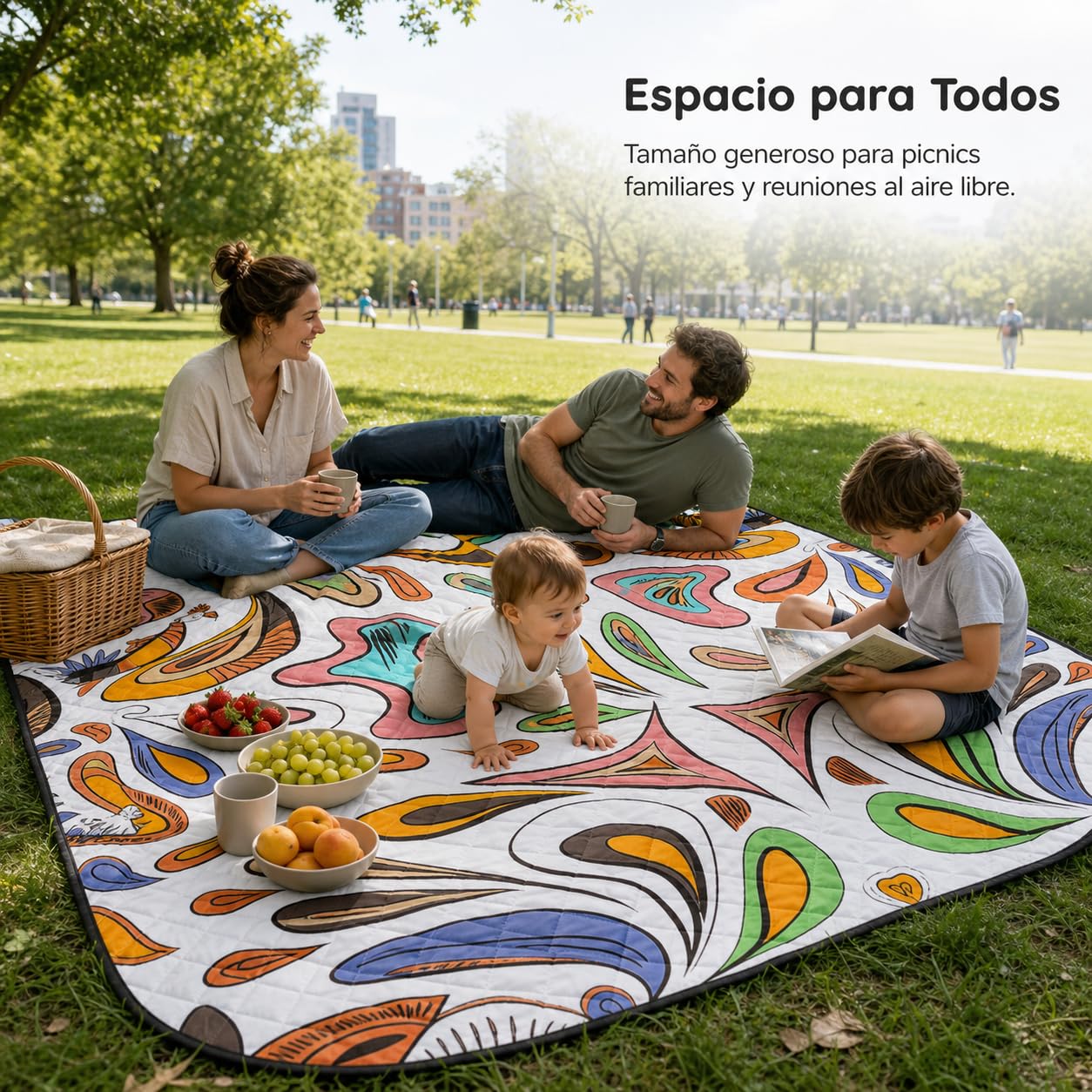 Cobija Picnic Plegable Camping Exterior, 200x200 cm