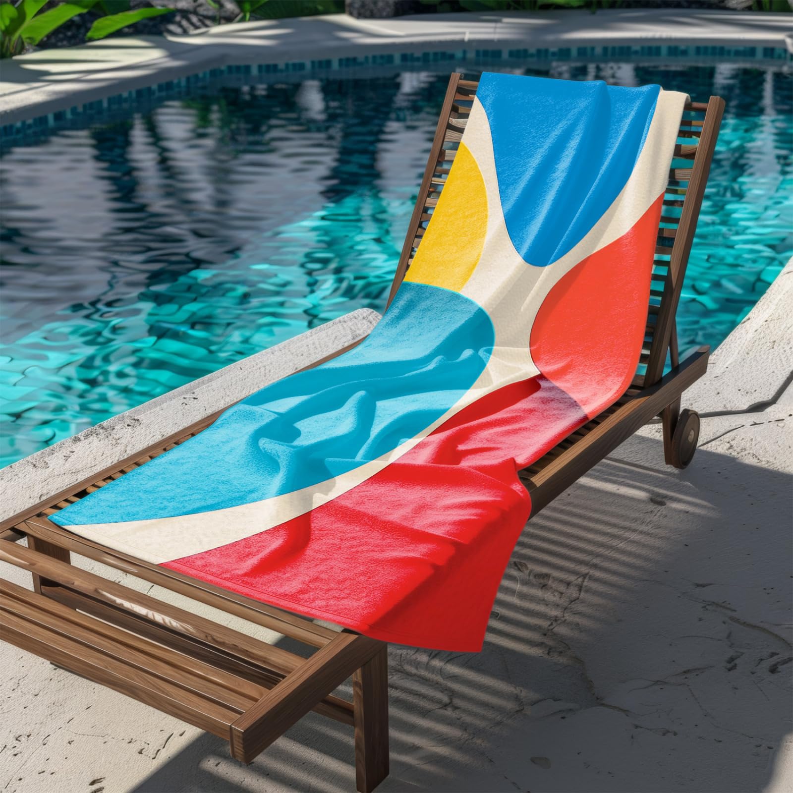 Générique Serviette Microfibre Plage Modèle Rouge Bleu