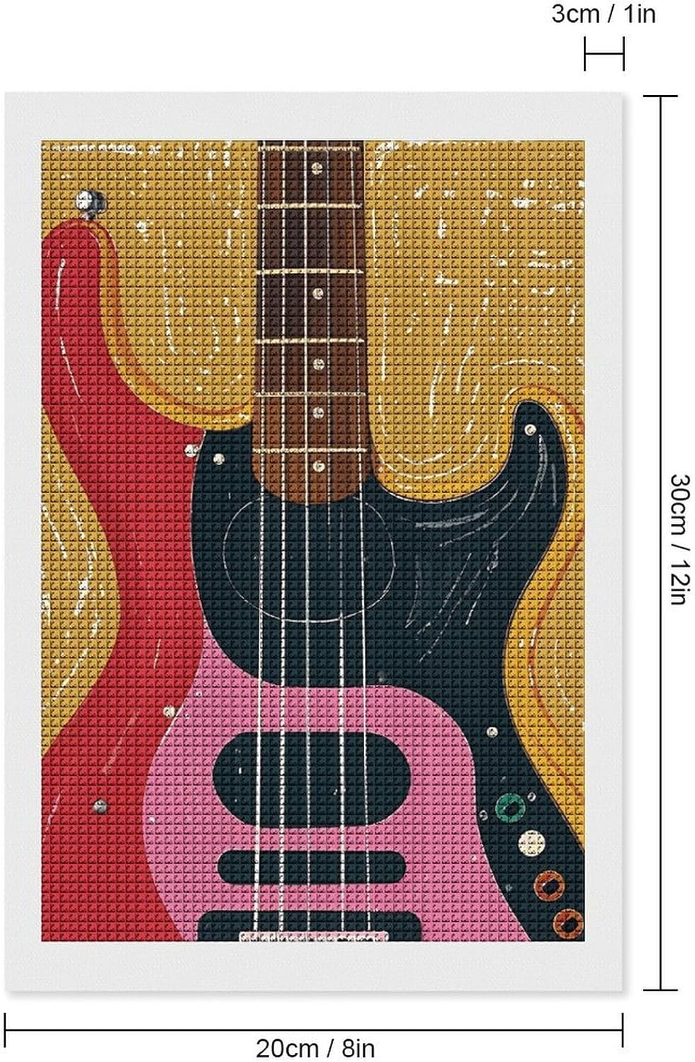 maccbn Guitar Bass Music 5D Diamond Painting Kit for Adults DIY Diamond Art Kits with Drill Tools Full Square Drill Gem Painting for Home Wall Decor Beginner-Friendly Craft Set Gift 8x12 image 2