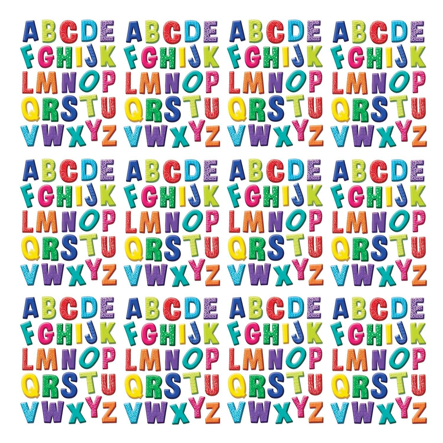 Alphabet Window Clings kit de 12 planches de lettres colorées et repositionnables