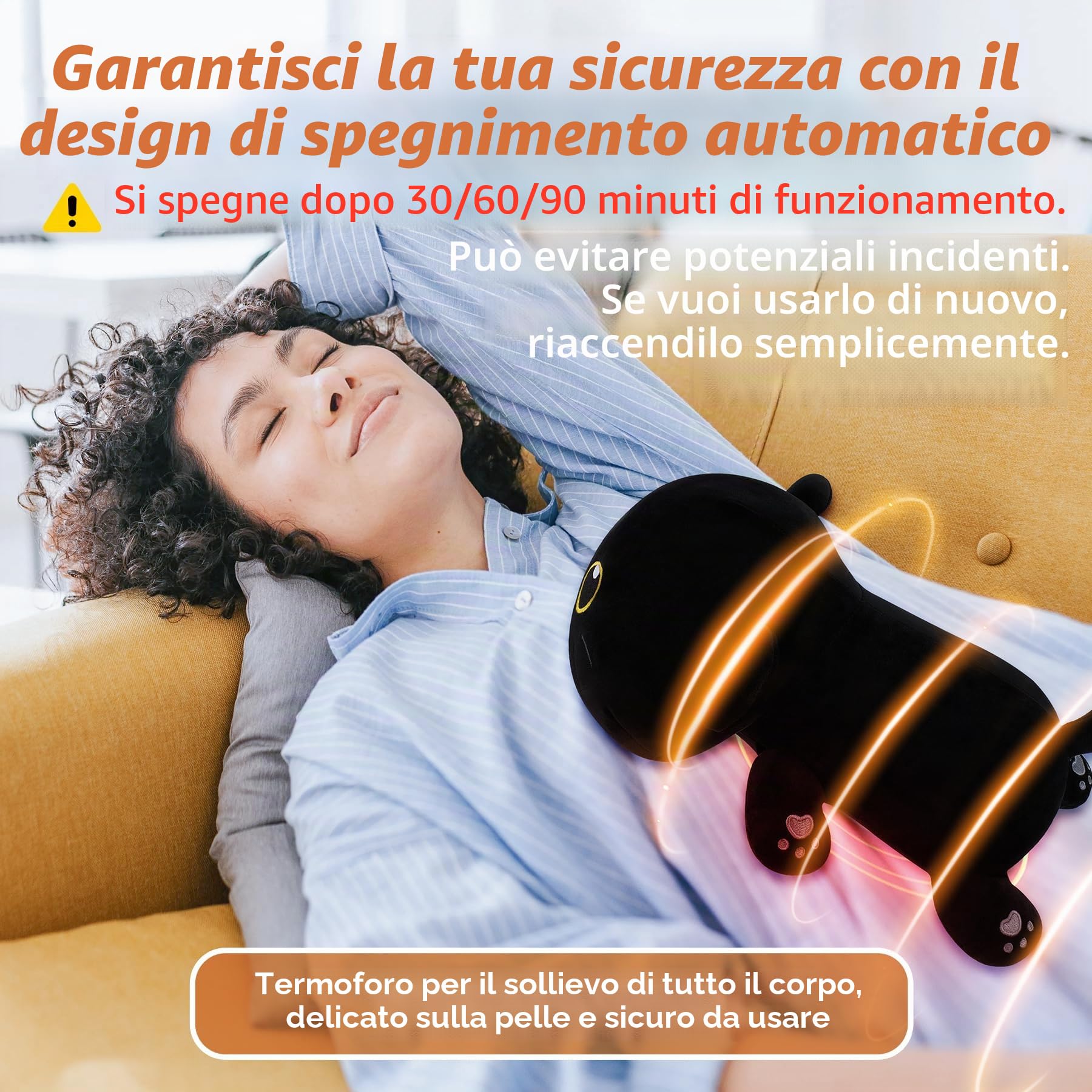 Cuscino termico elettrico a forma di gatto, in peluche, alimentato tramite USB, portatile, per alleviare il dolore mestruale, collo, spalle, schiena, a forma di animale, cuscino riscaldato, idea