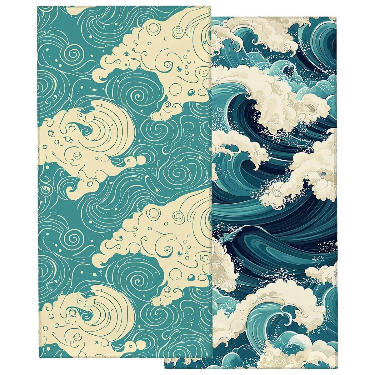 Telo Mare Microfibra, Telo Mare Grande 90x200cm 2 Pezzi, Asciugamano Palestra Donna Asciugatura Rapida, Antisabbia Asciugamano Microfibra, Leggero Asciugamani Palestra per Regalo (Ciambella) -4508