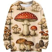 Fashiononly Vintage Botanical Mushroom Pullover Hoodie Men Women Unisex retro nature art cozy gift idea