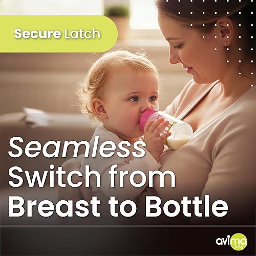 Miniatura 4 de Avima Biberones anticólicos de 9 onzas para bebés amamantados, pezones de flujo medio, biberón de cuello ancho, sin BPA, de 3 a 6 meses, etapa 2